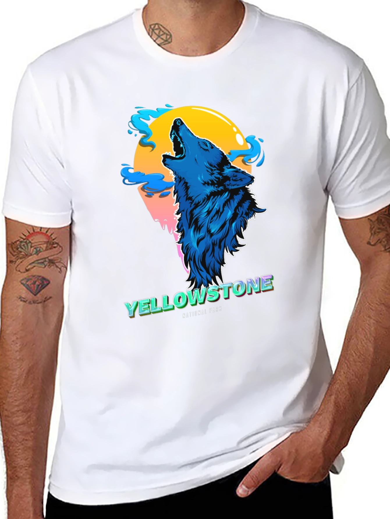 Yellowstone Wolf Graphic Tee - National Park T-Shirt