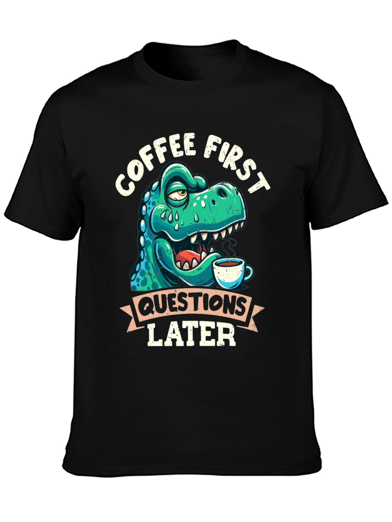 Coffee First Dinosaur T-Shirt