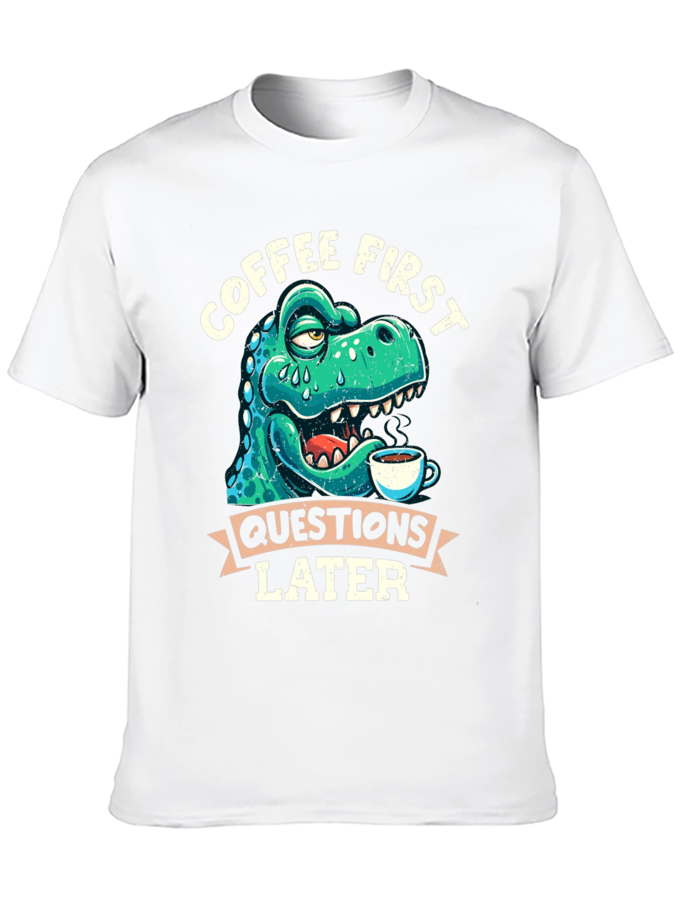 Coffee First Dinosaur T-Shirt