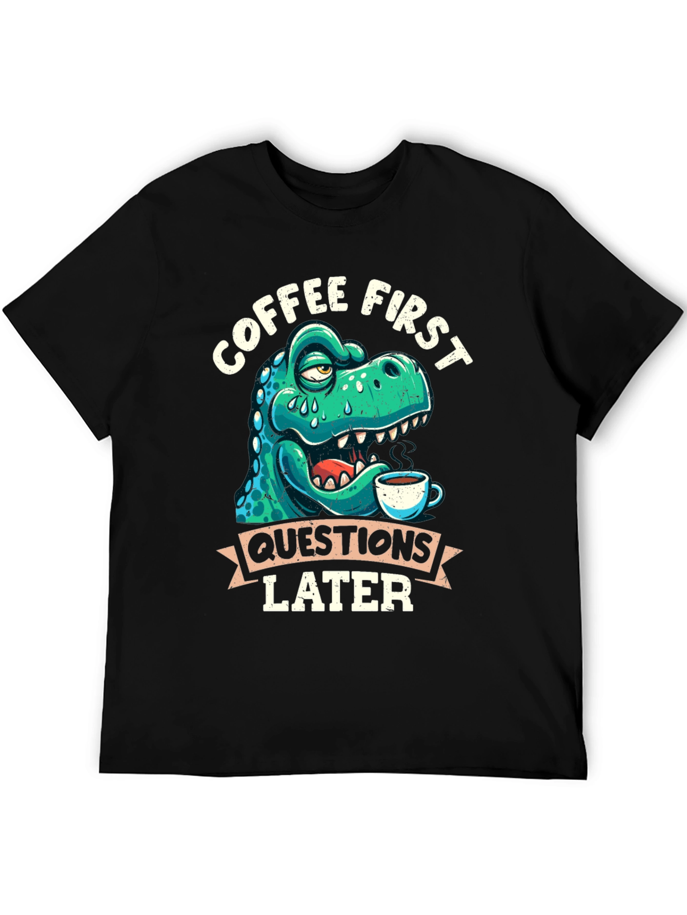 Coffee First Dinosaur T-Shirt