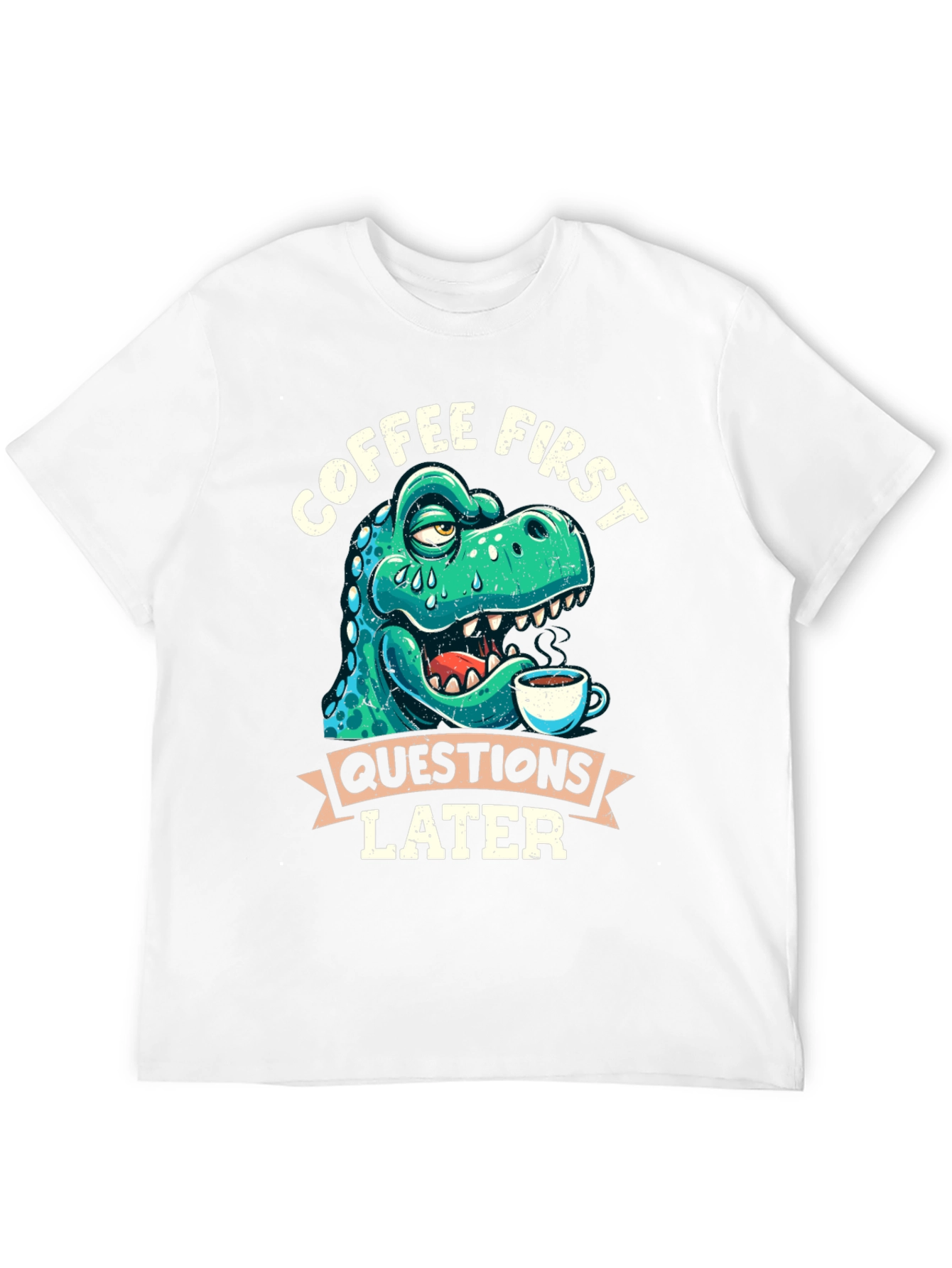 Coffee First Dinosaur T-Shirt