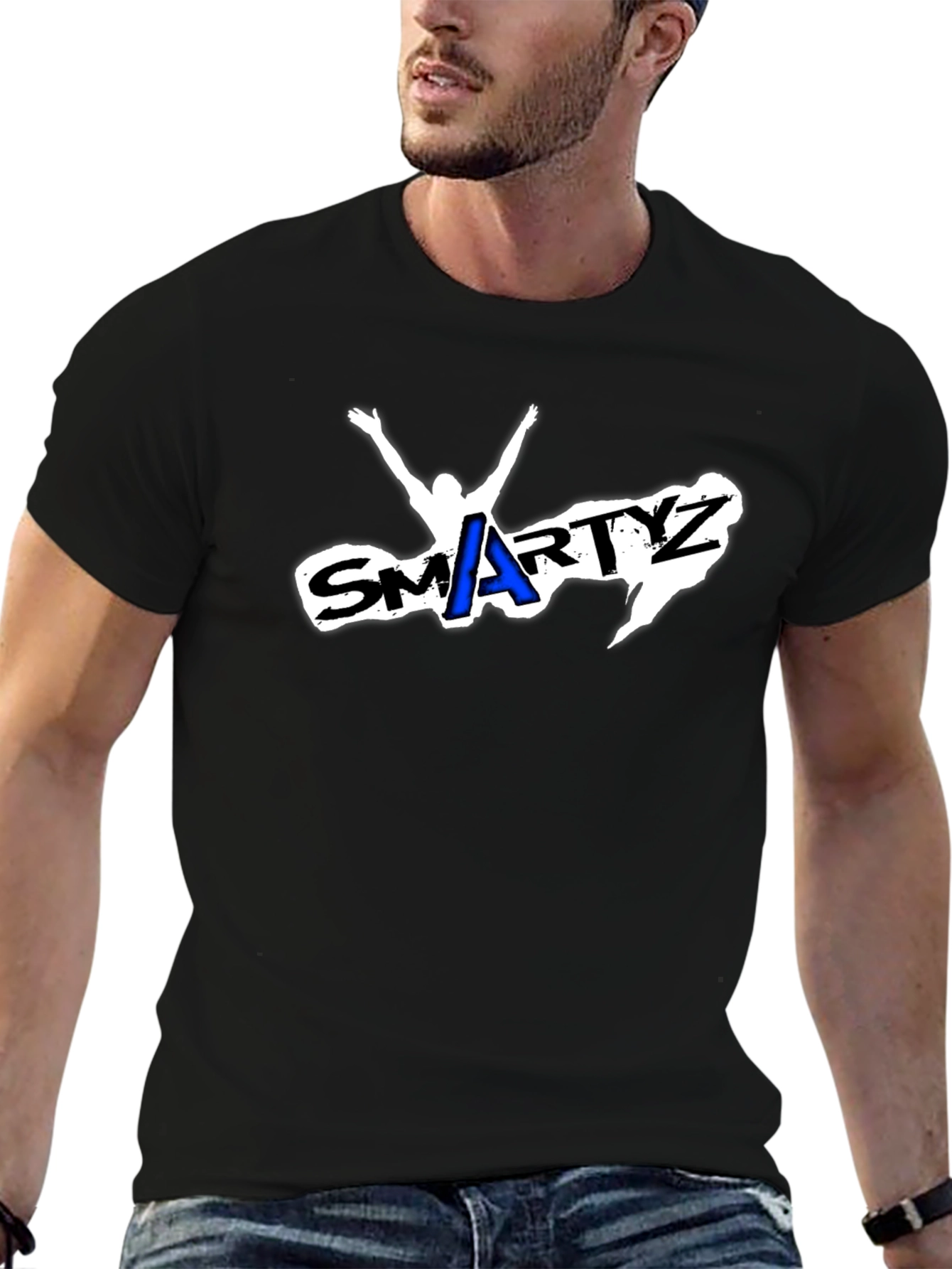 Smartyz Graphic Tee - Cool & Casual Black T-Shirt
