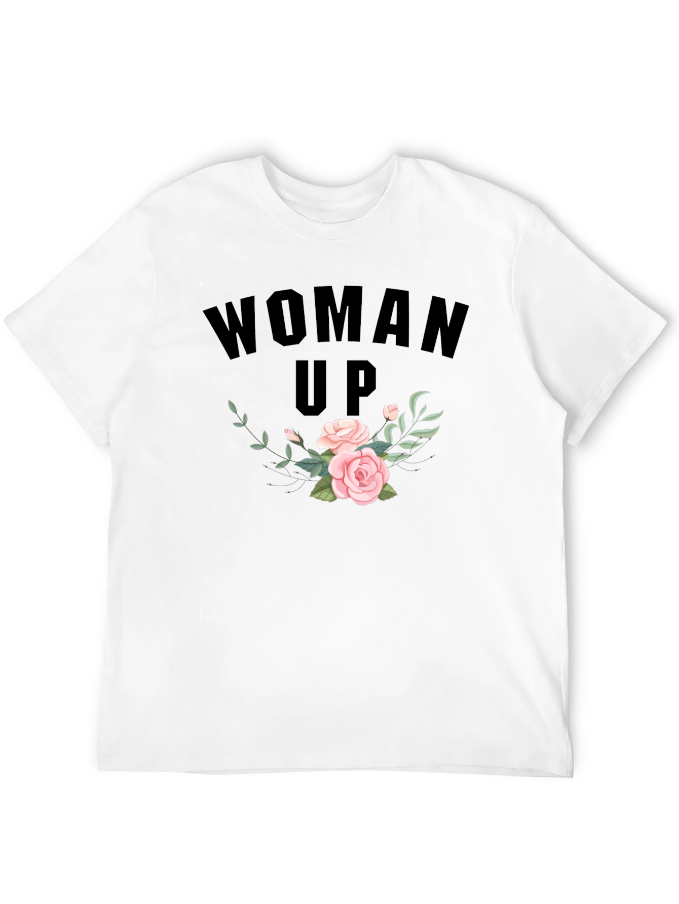 Woman Up Floral Graphic Tee - Empowering Fashion