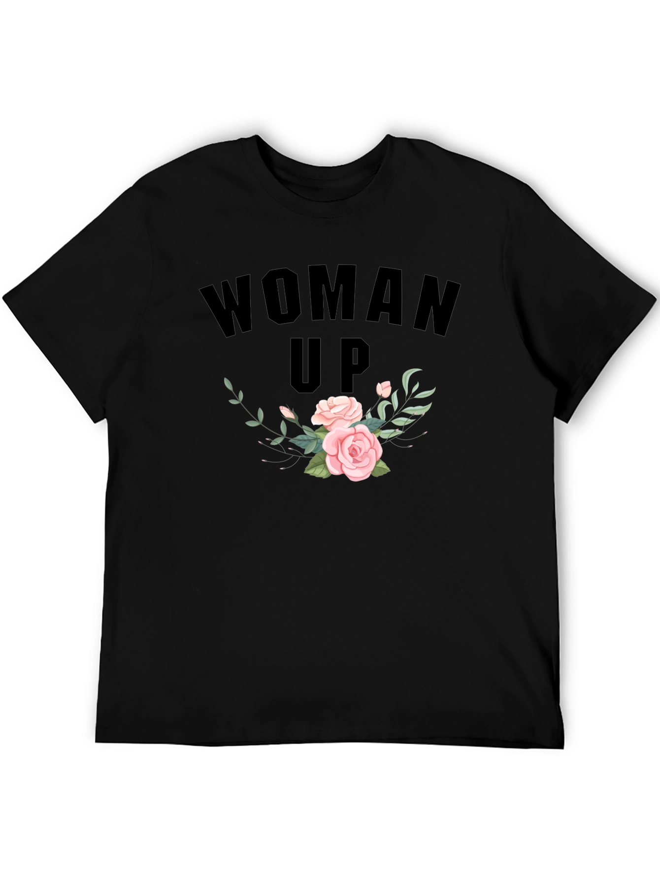 Woman Up Floral Graphic Tee - Empowering Fashion