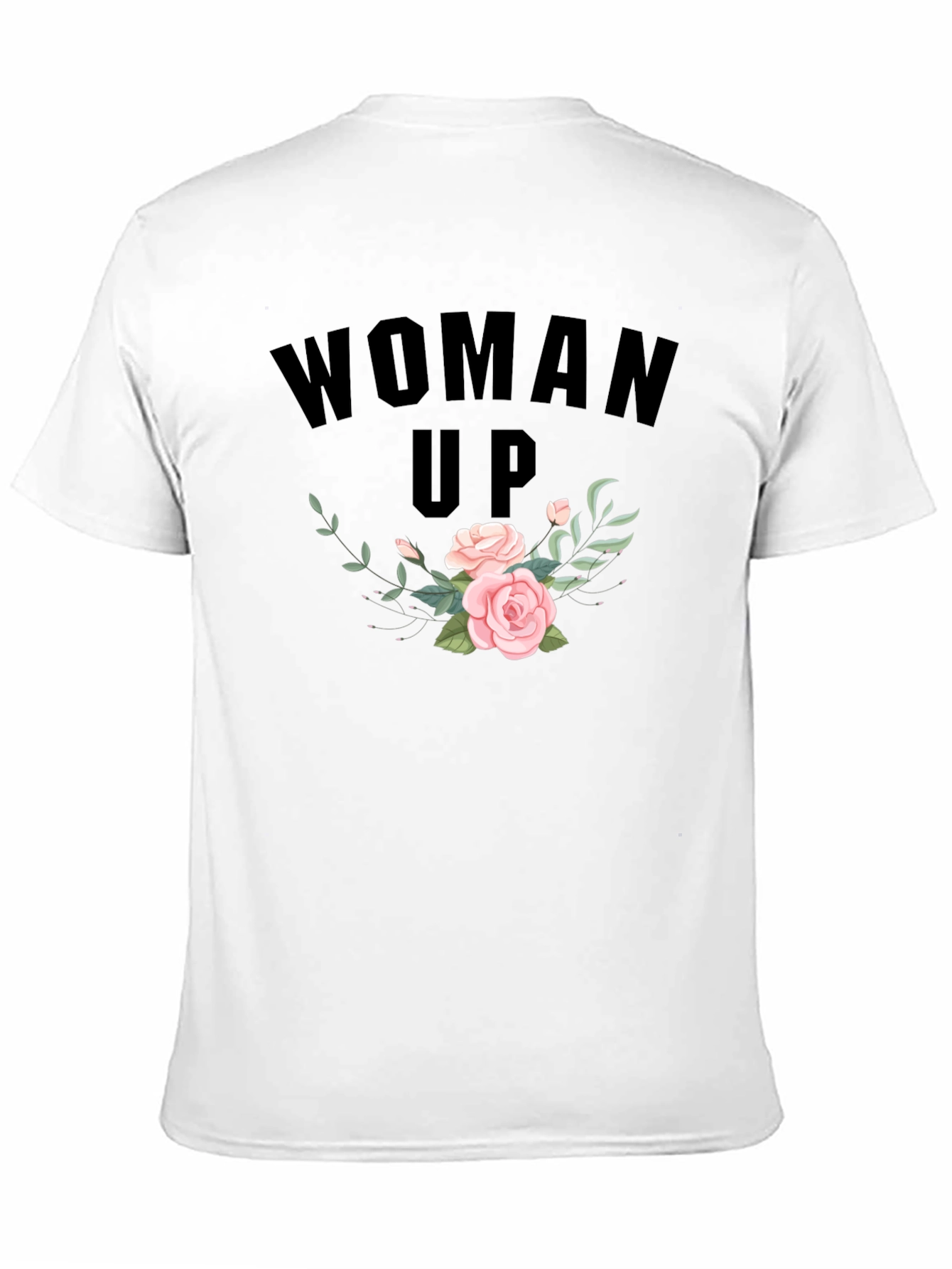 Woman Up Floral Graphic Tee - Empowering Fashion
