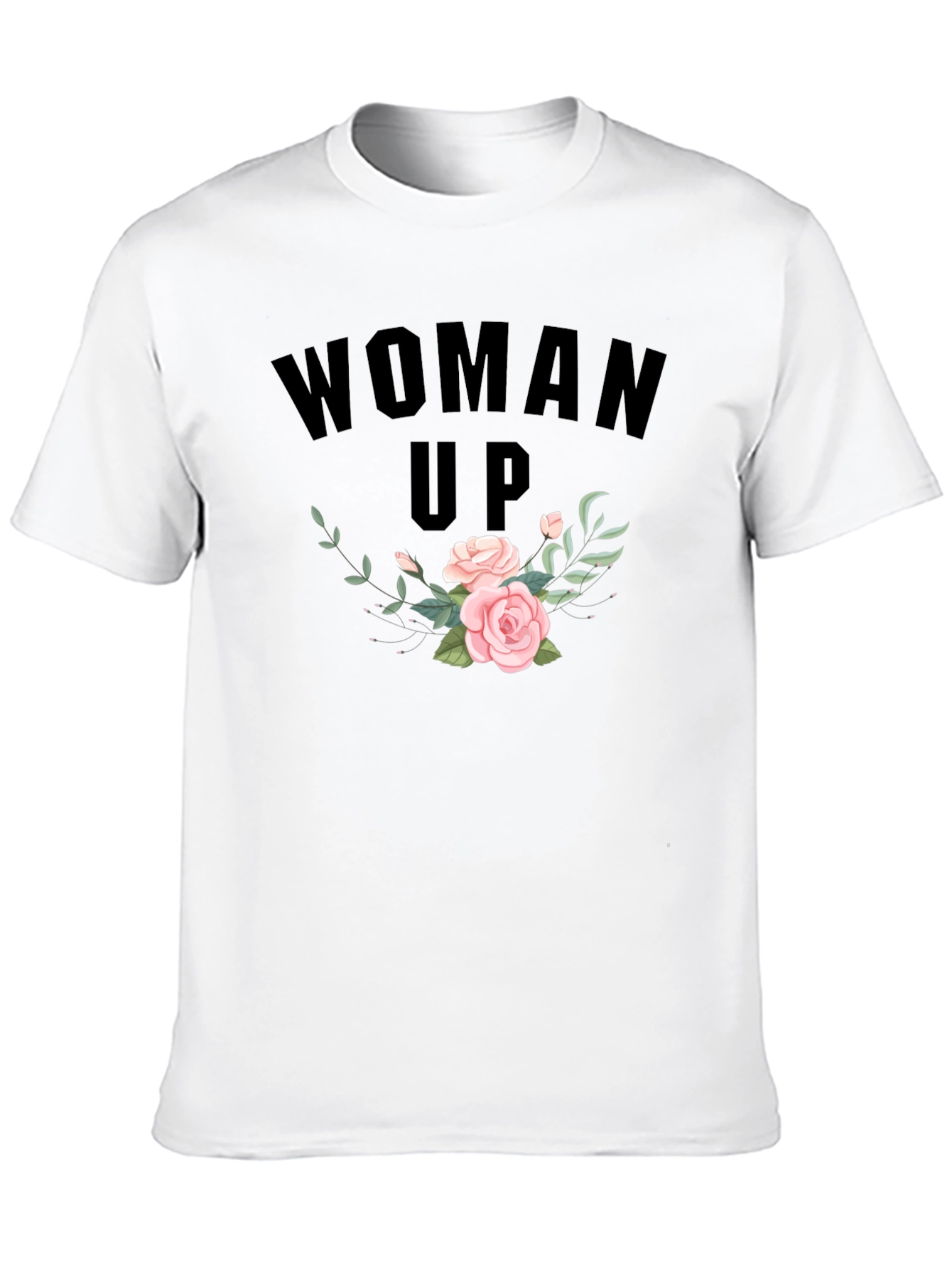 Woman Up Floral Graphic Tee - Empowering Fashion