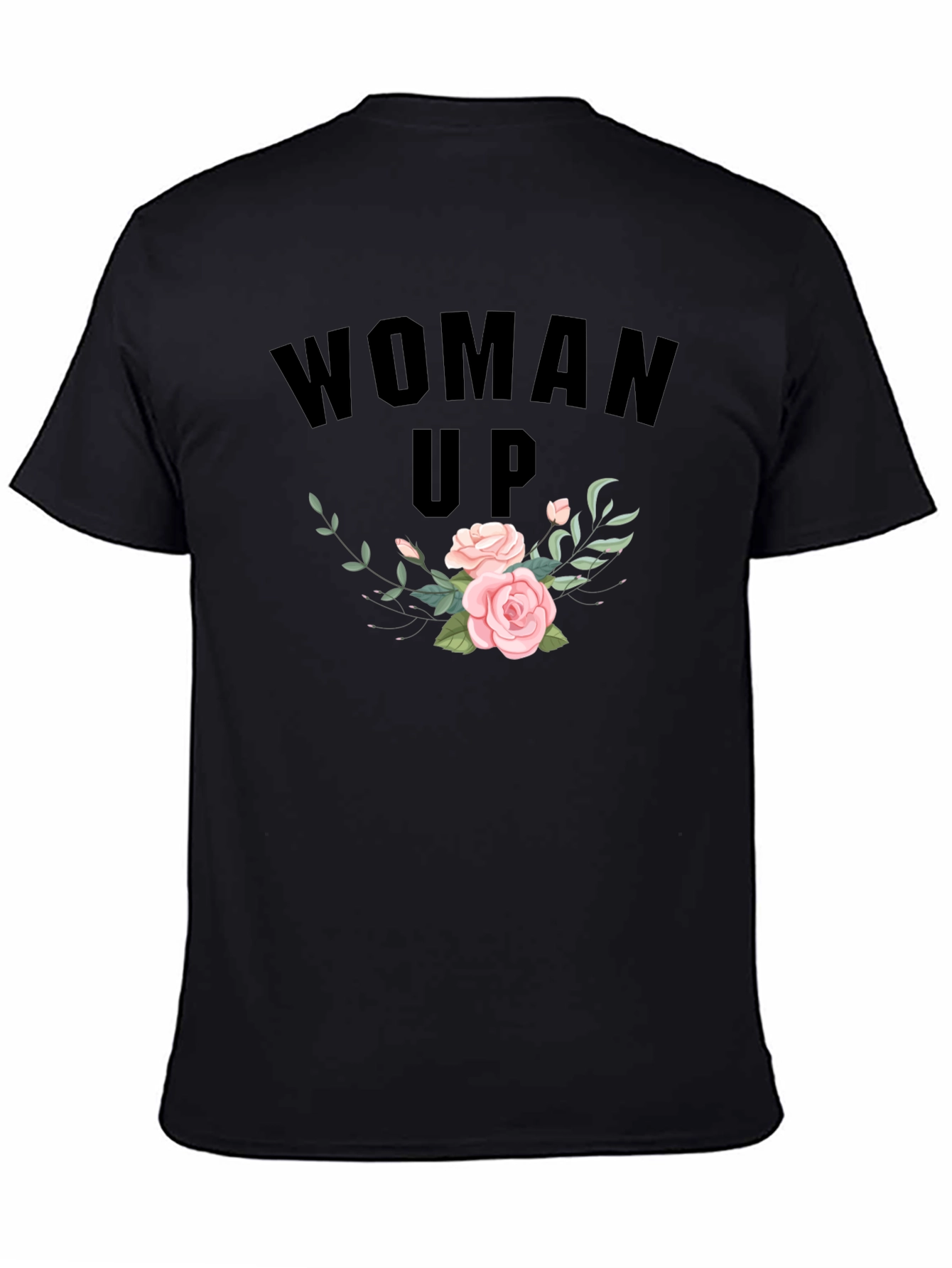 Woman Up Floral Graphic Tee - Empowering Fashion