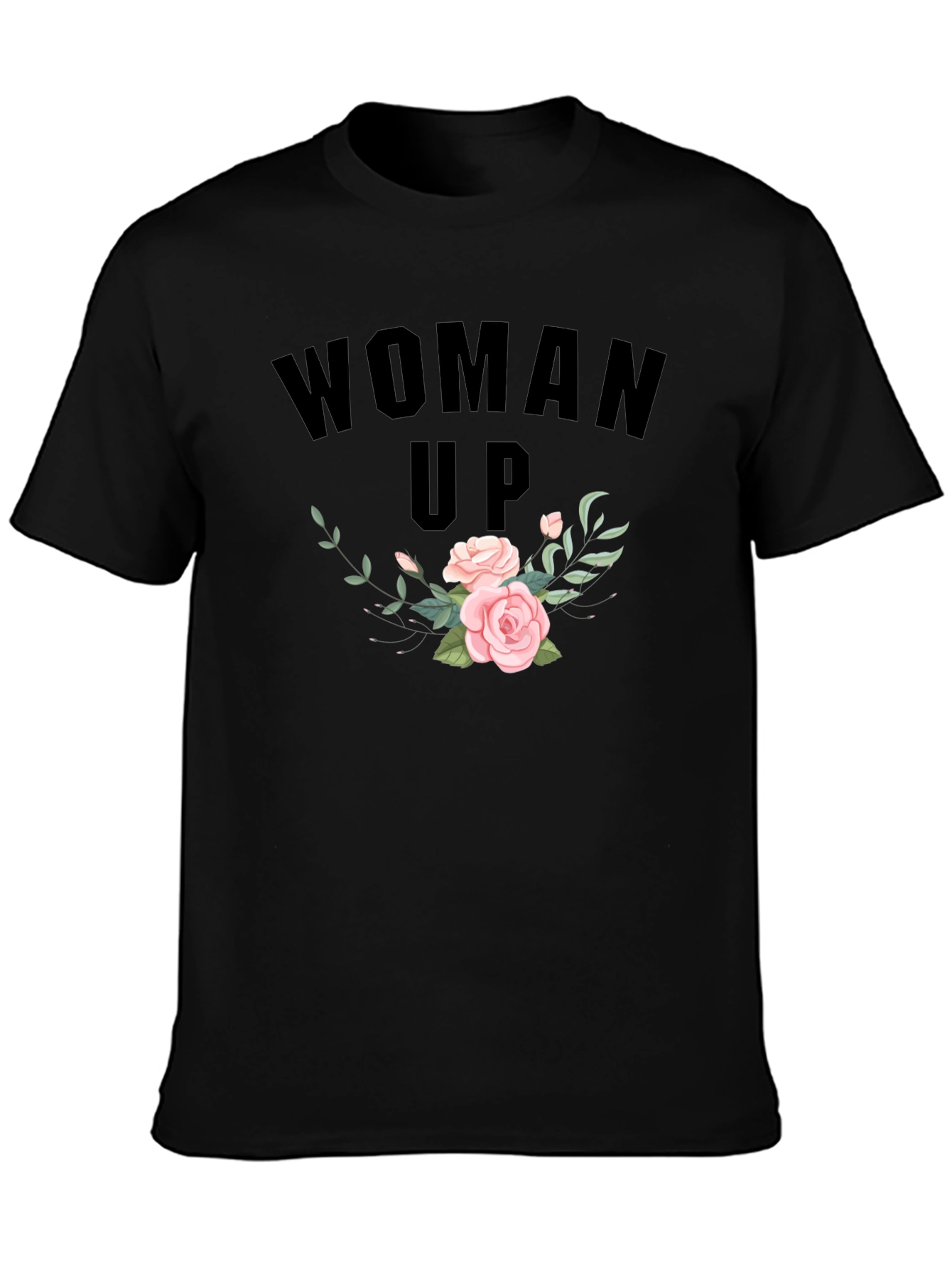 Woman Up Floral Graphic Tee - Empowering Fashion