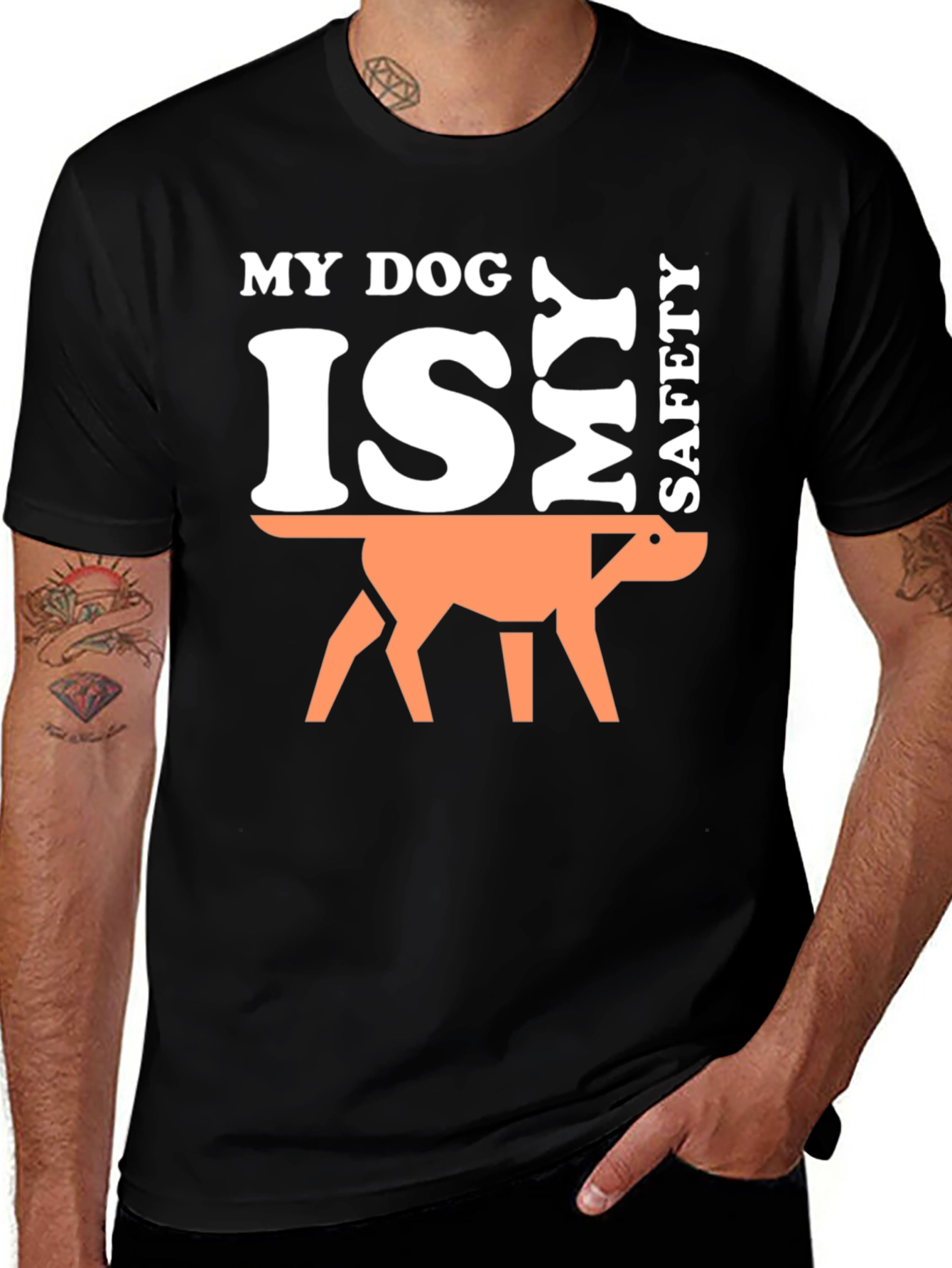 My Dog is My Safety T-Shirt - Black