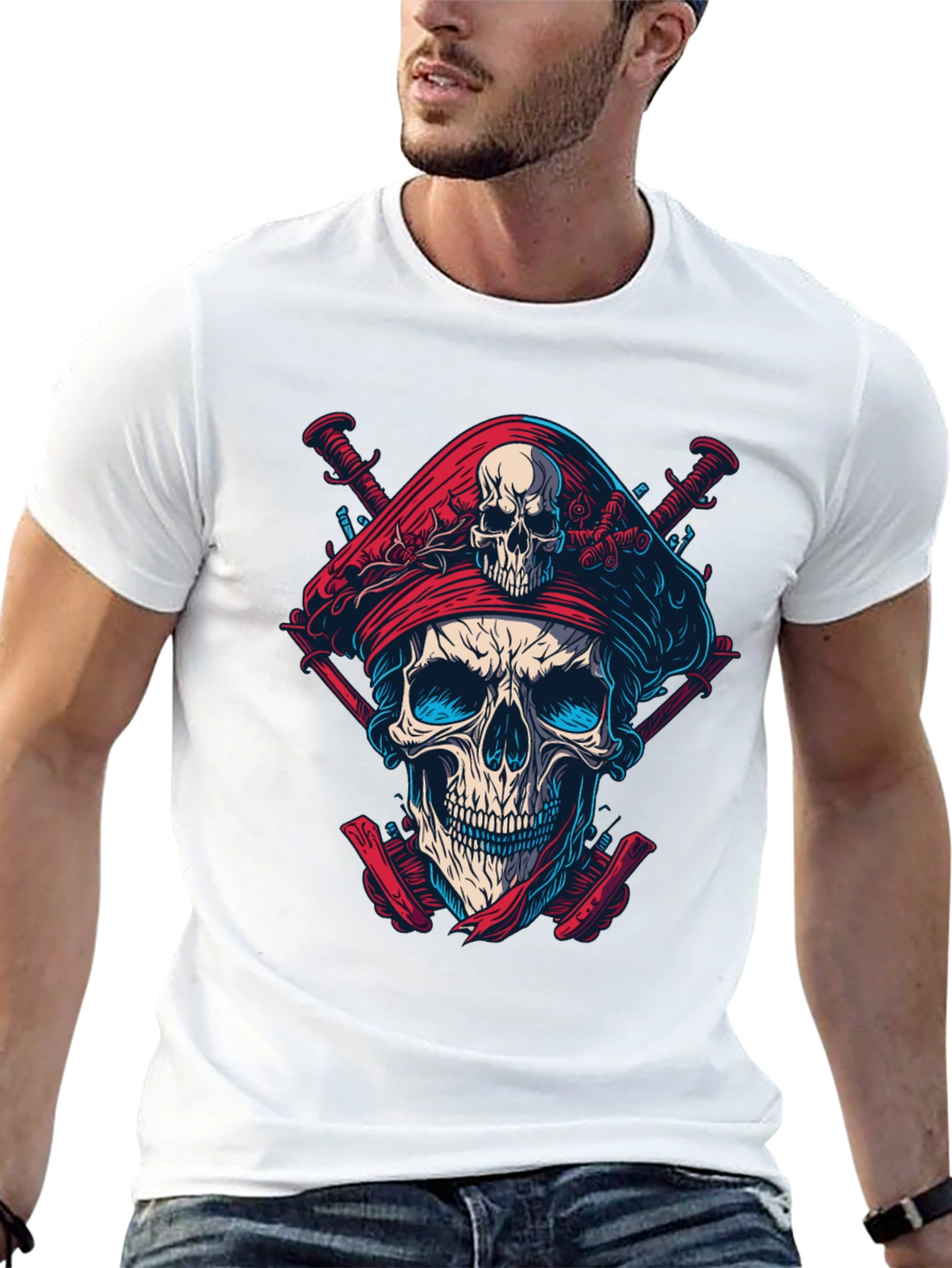 Skull Pirate T-Shirt - Bold Graphic Tee