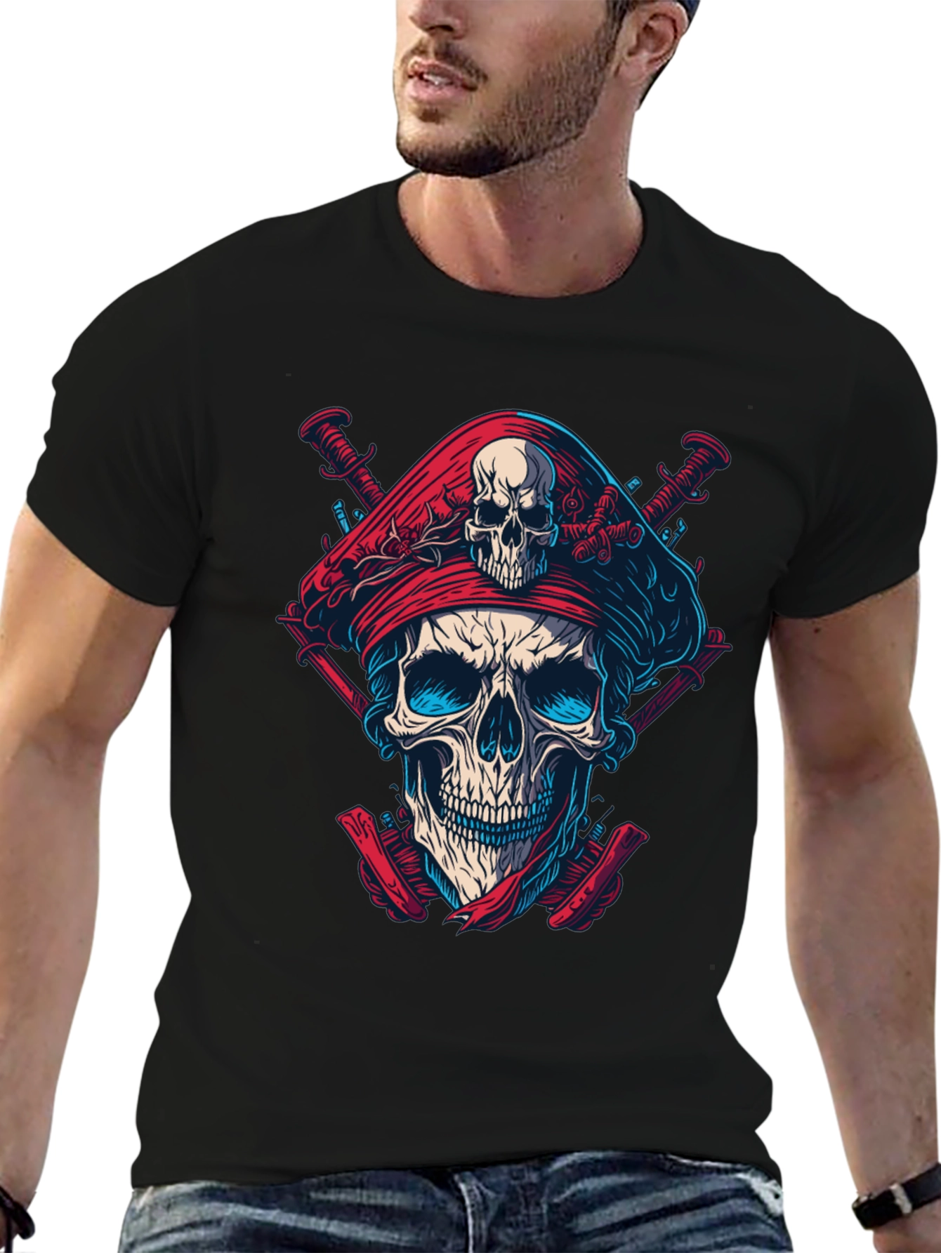 Skull Pirate T-Shirt - Bold Graphic Tee