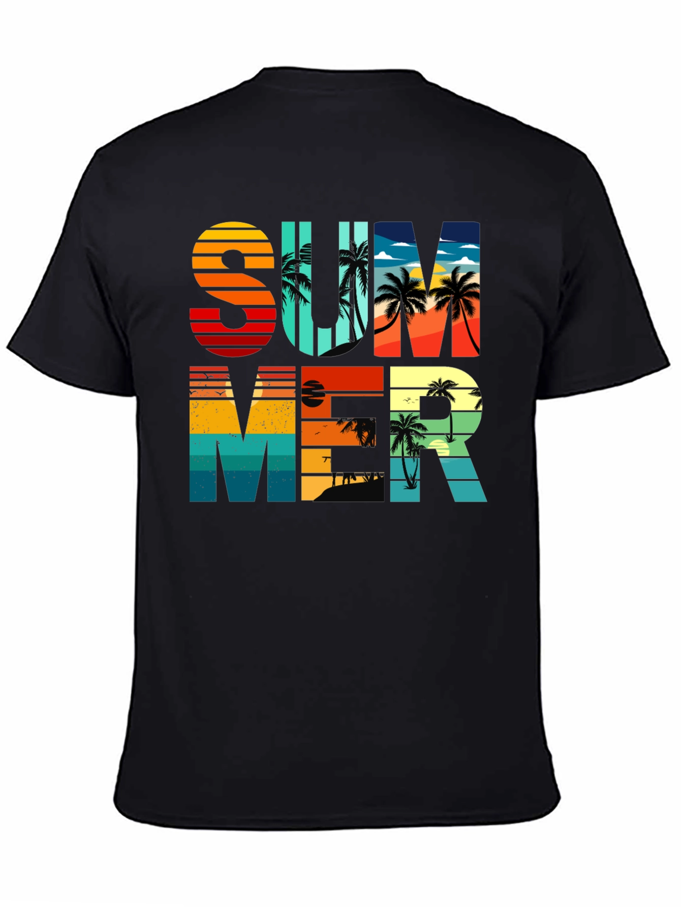 Summer Graphic T-Shirt - Retro Palm Tree Design