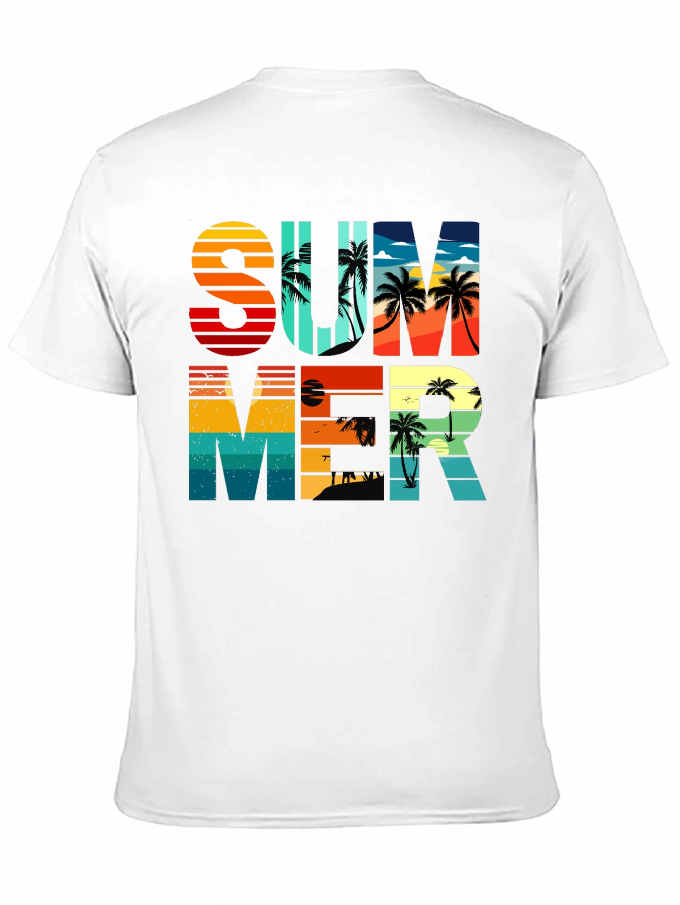 Summer Graphic T-Shirt - Retro Palm Tree Design