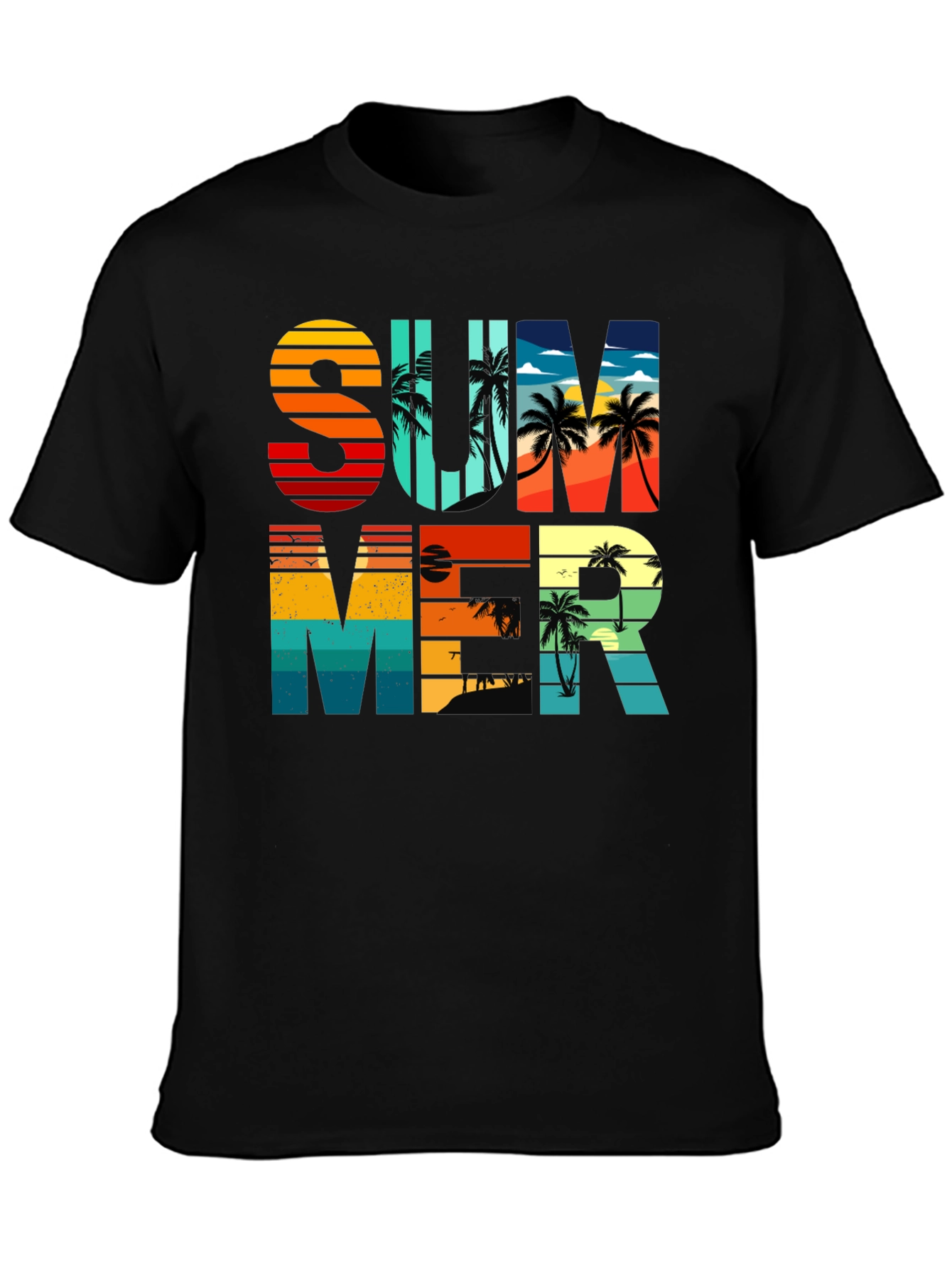 Summer Graphic T-Shirt - Retro Palm Tree Design