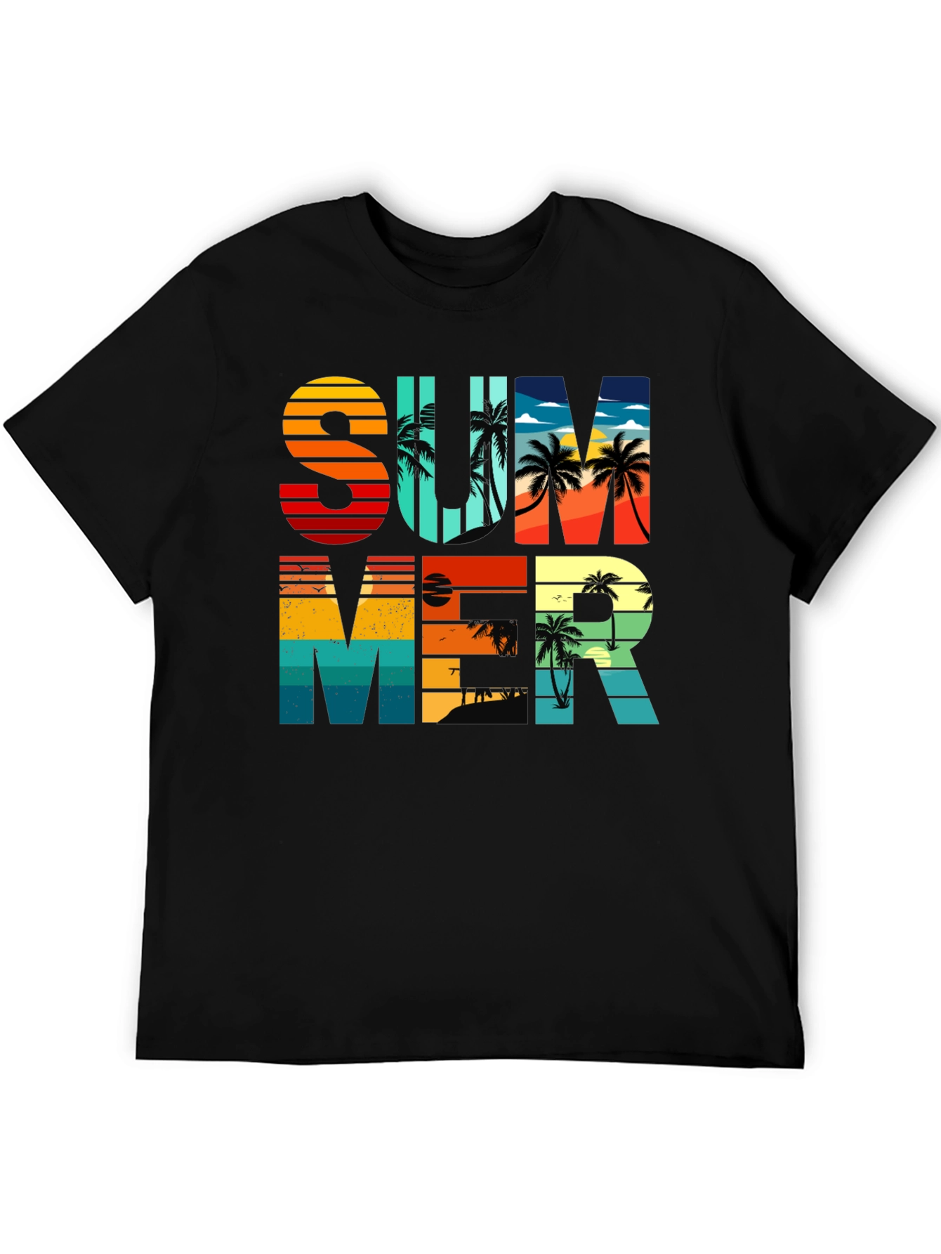 Summer Graphic T-Shirt - Retro Palm Tree Design