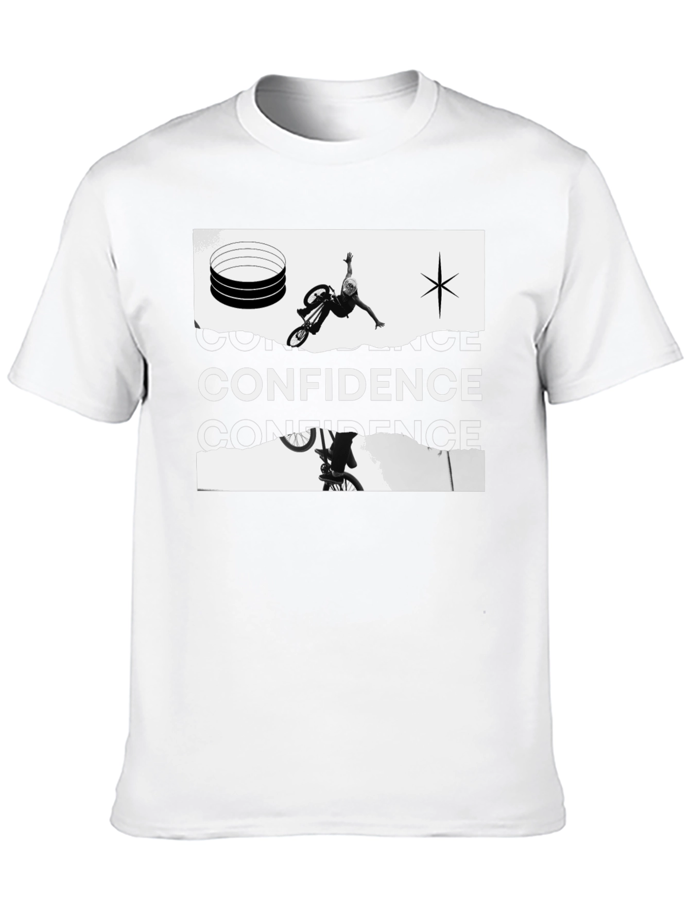 Confidence Graphic Print Black Tee