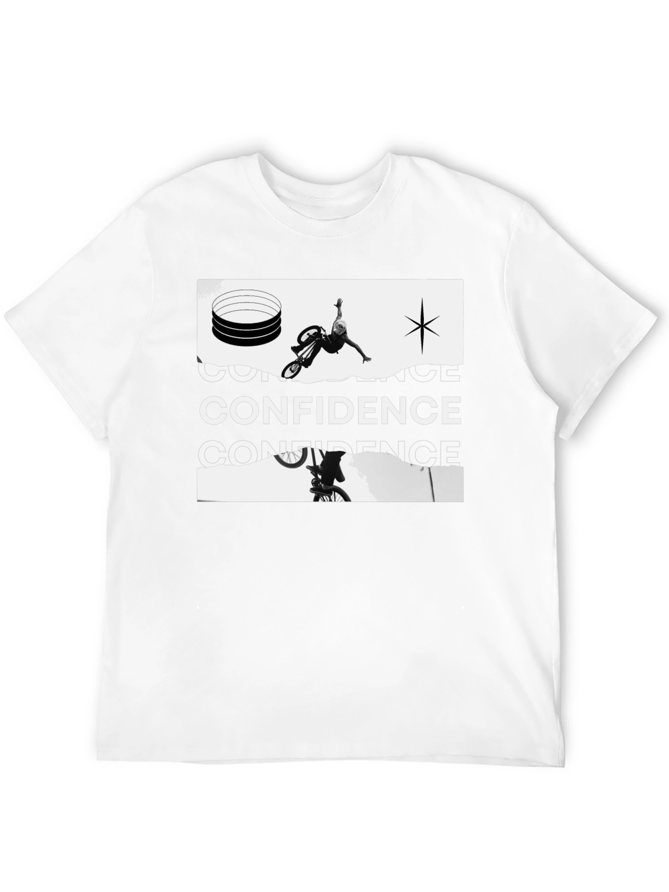 Confidence Graphic Print Black Tee