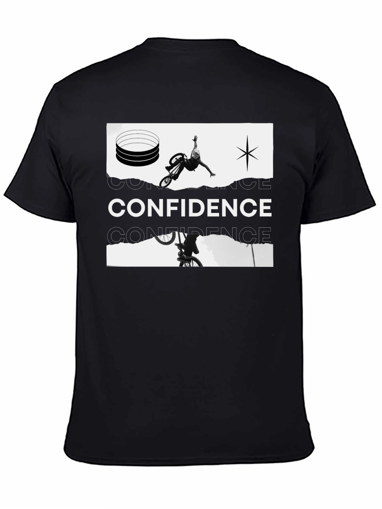Confidence Graphic Print Black Tee