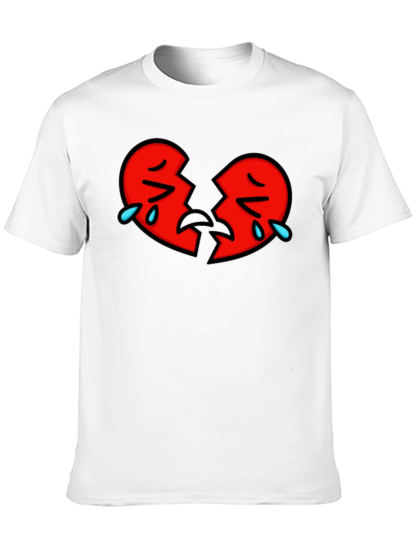 Broken Heart Graphic Tee - Black Cotton Shirt