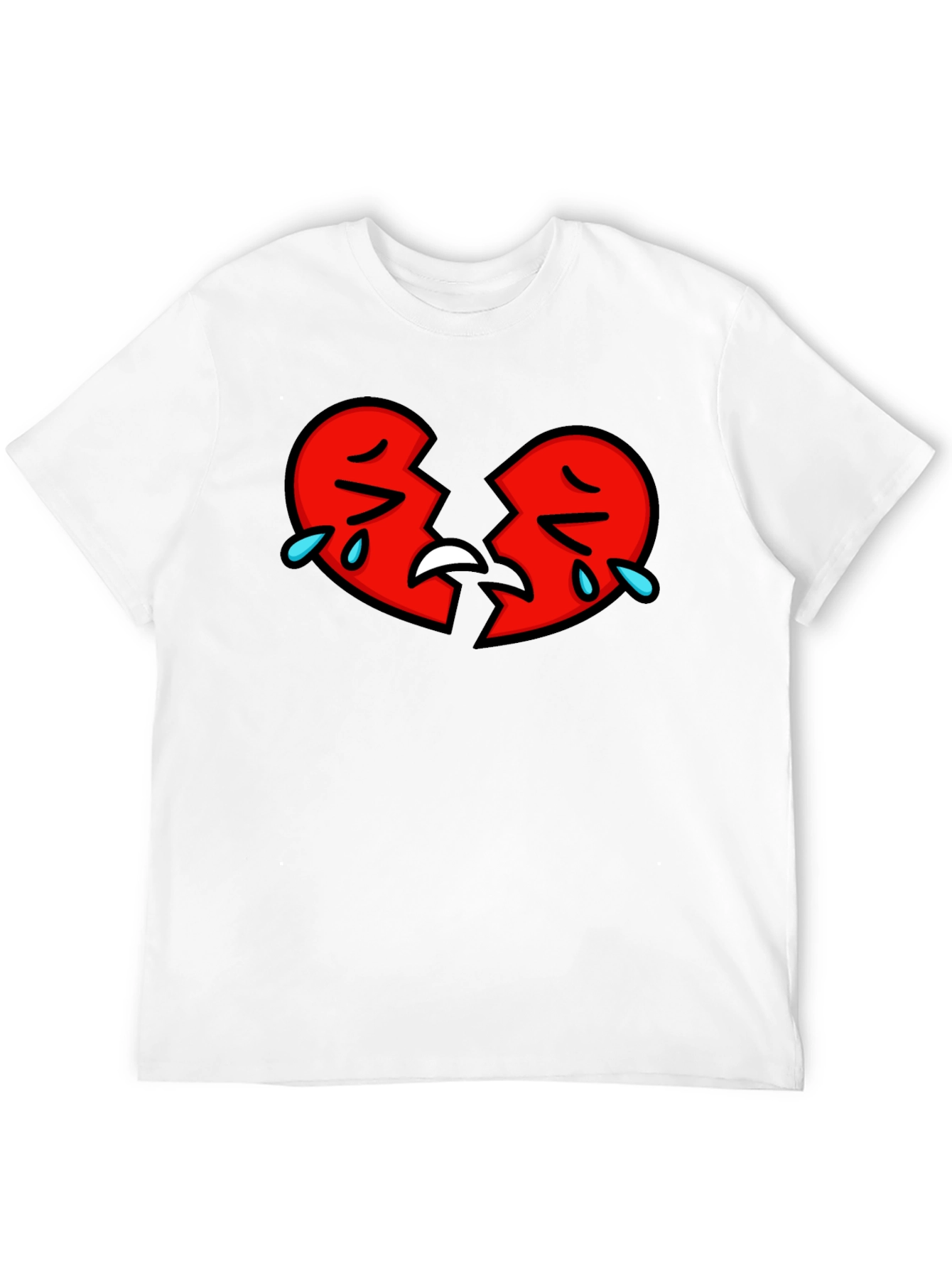Broken Heart Graphic Tee - Black Cotton Shirt