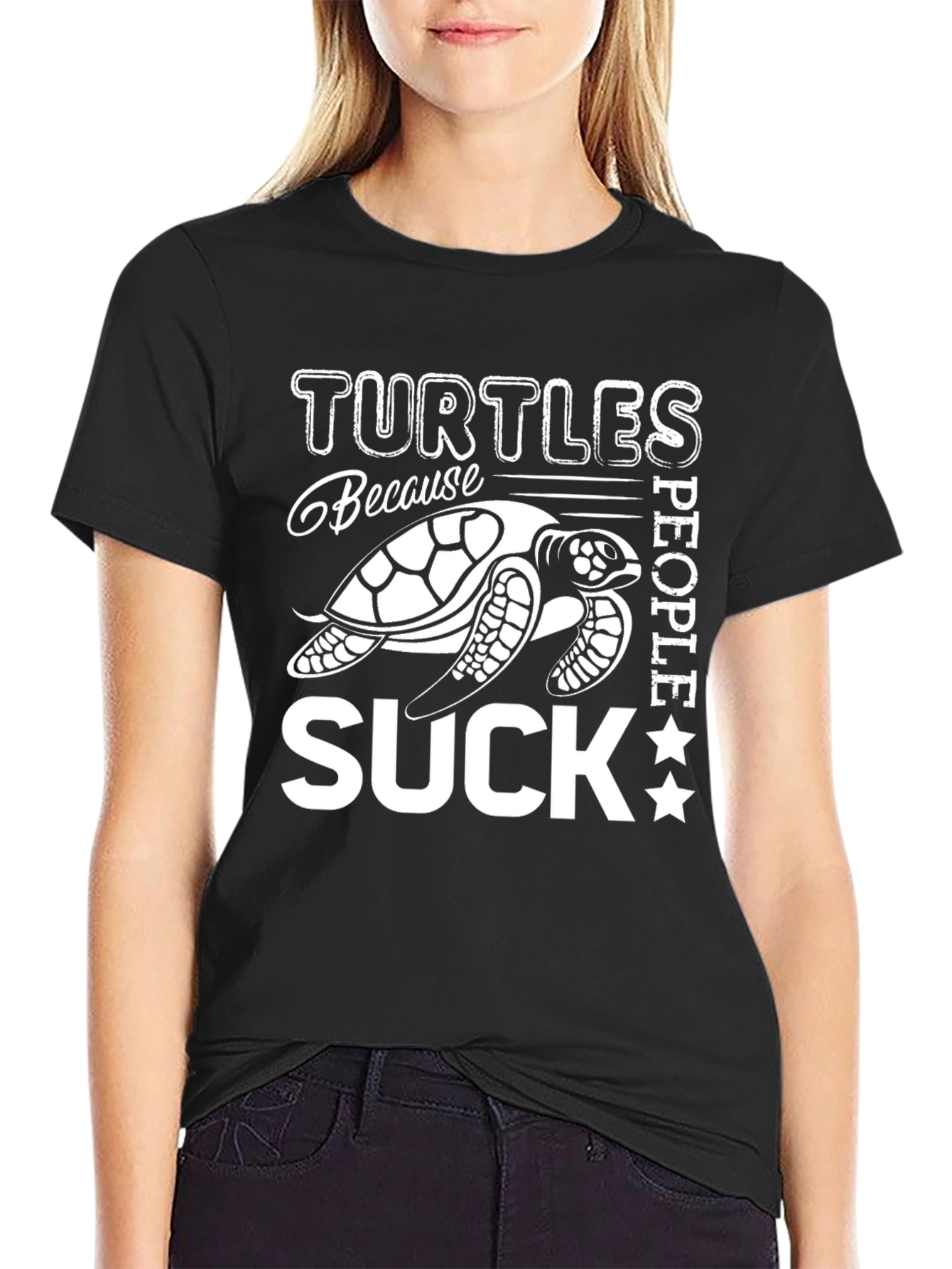 Turtles Because People Suck Graphic T-Shirt
