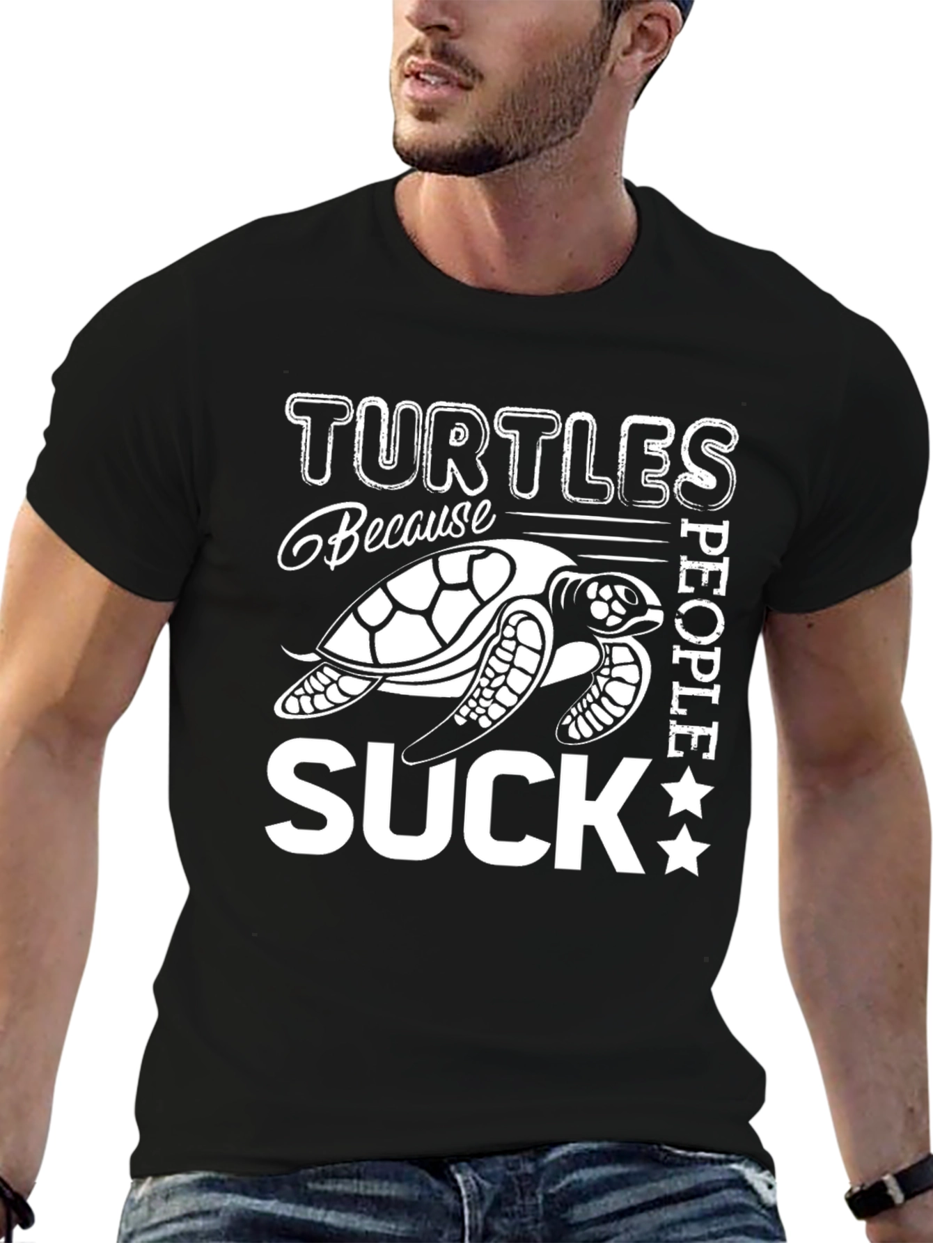 Turtles Because People Suck Graphic T-Shirt