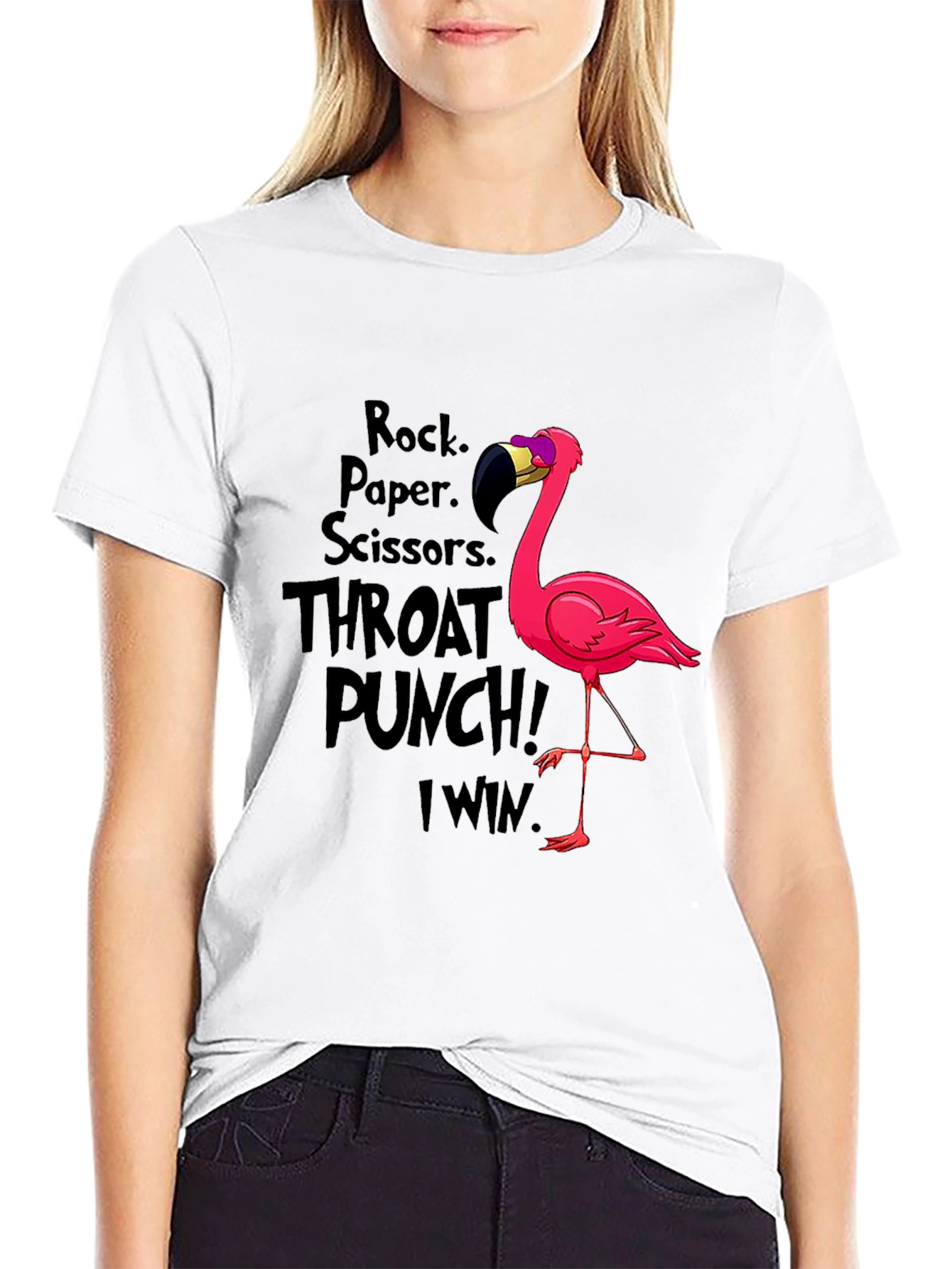 Rock Paper Scissors Flamingo T-Shirt
