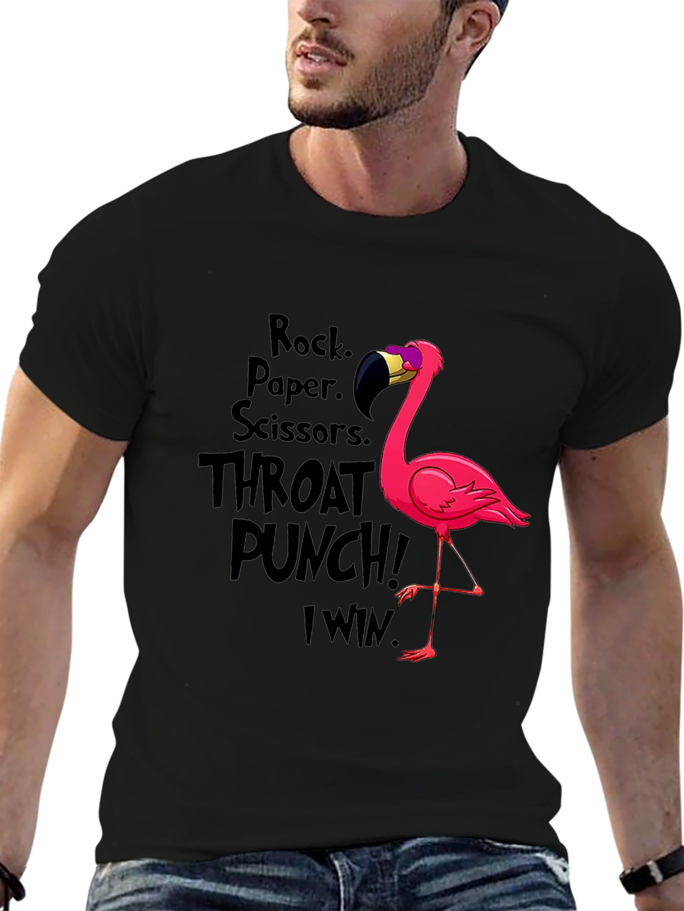 Rock Paper Scissors Flamingo T-Shirt