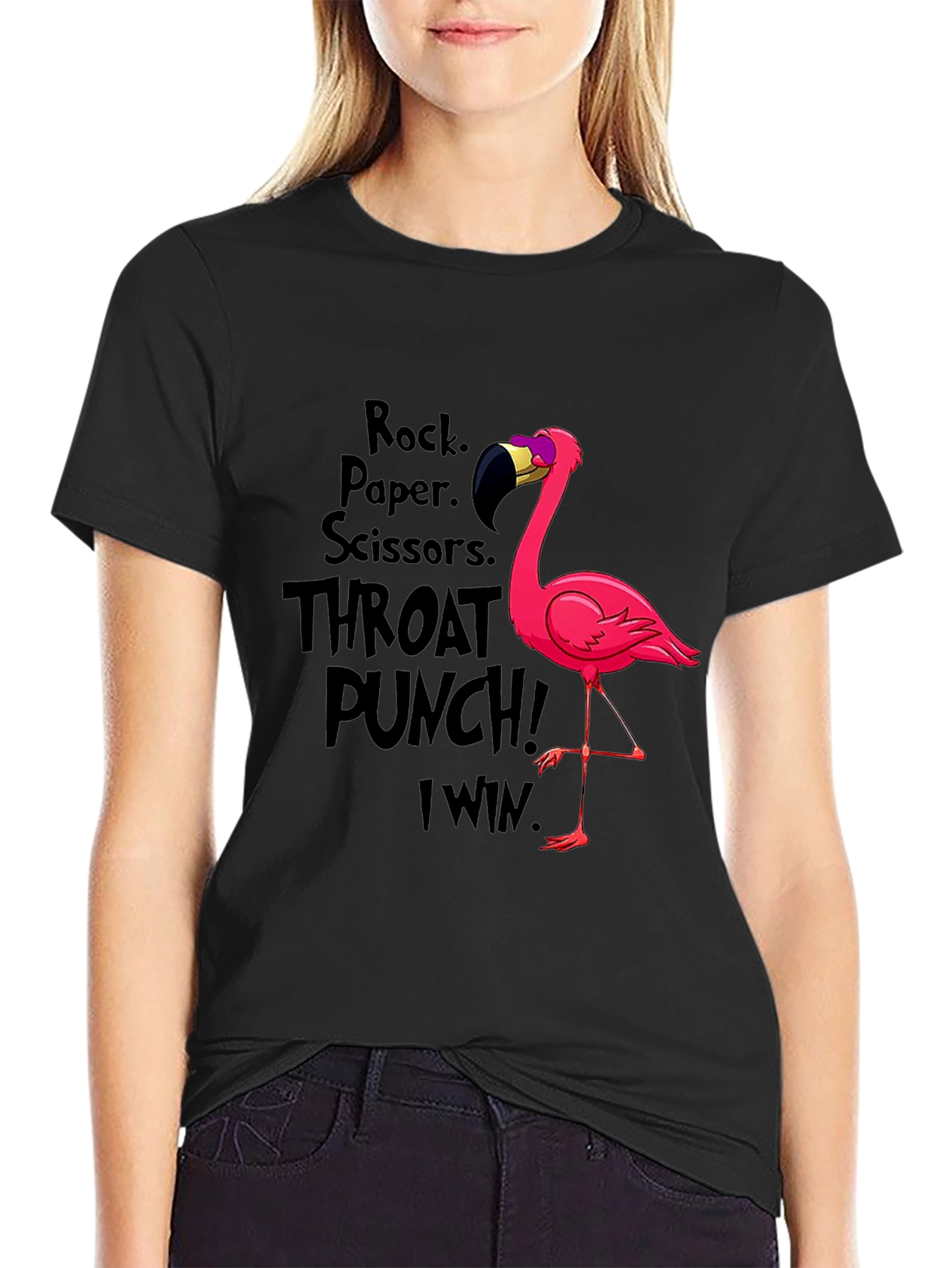 Rock Paper Scissors Flamingo T-Shirt