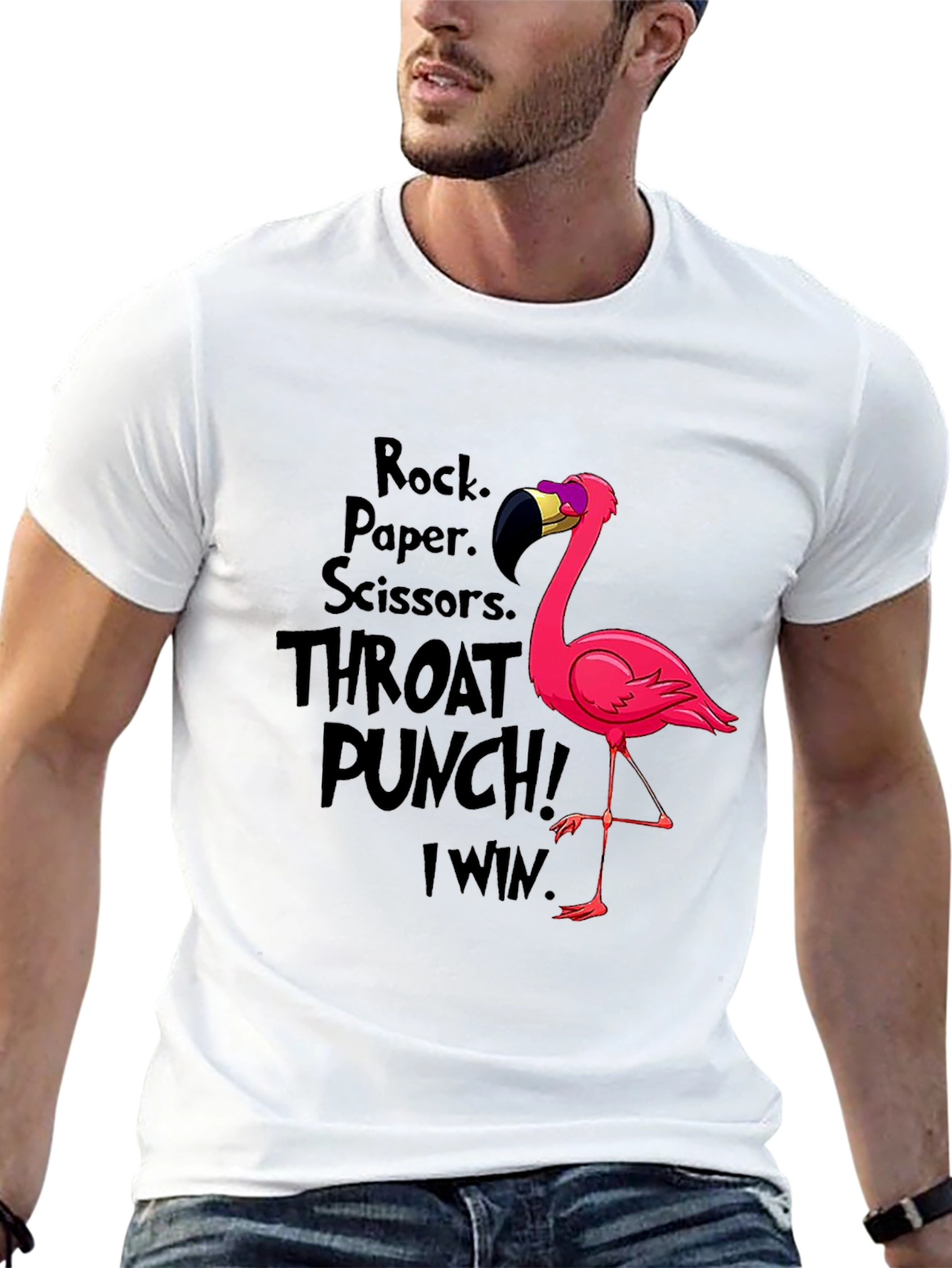 Rock Paper Scissors Flamingo T-Shirt