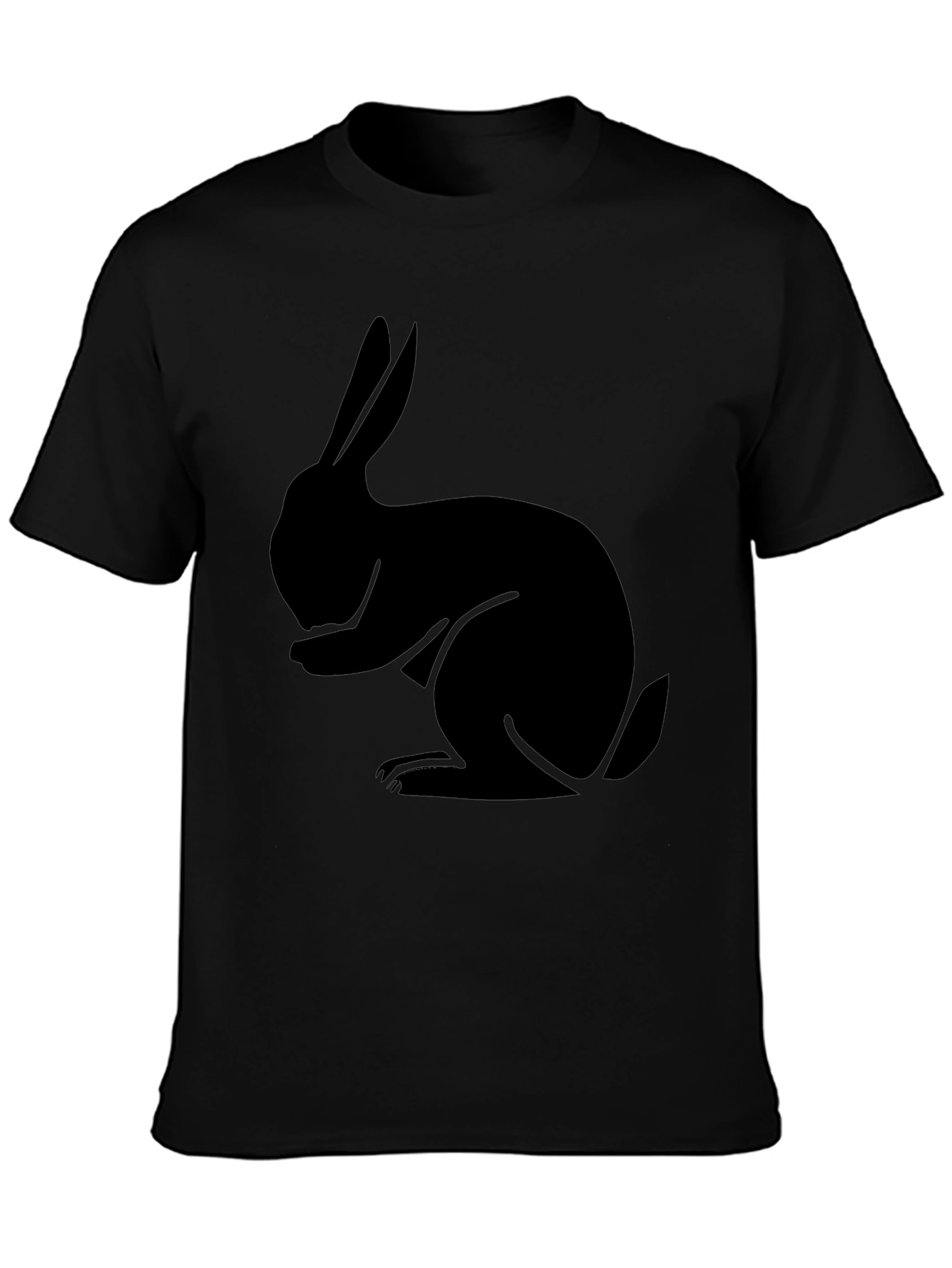 Black Rabbit Graphic Tee - Soft Cotton Casual Shirt