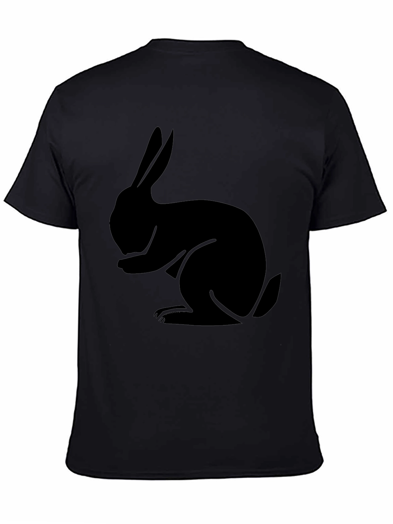 Black Rabbit Graphic Tee - Soft Cotton Casual Shirt