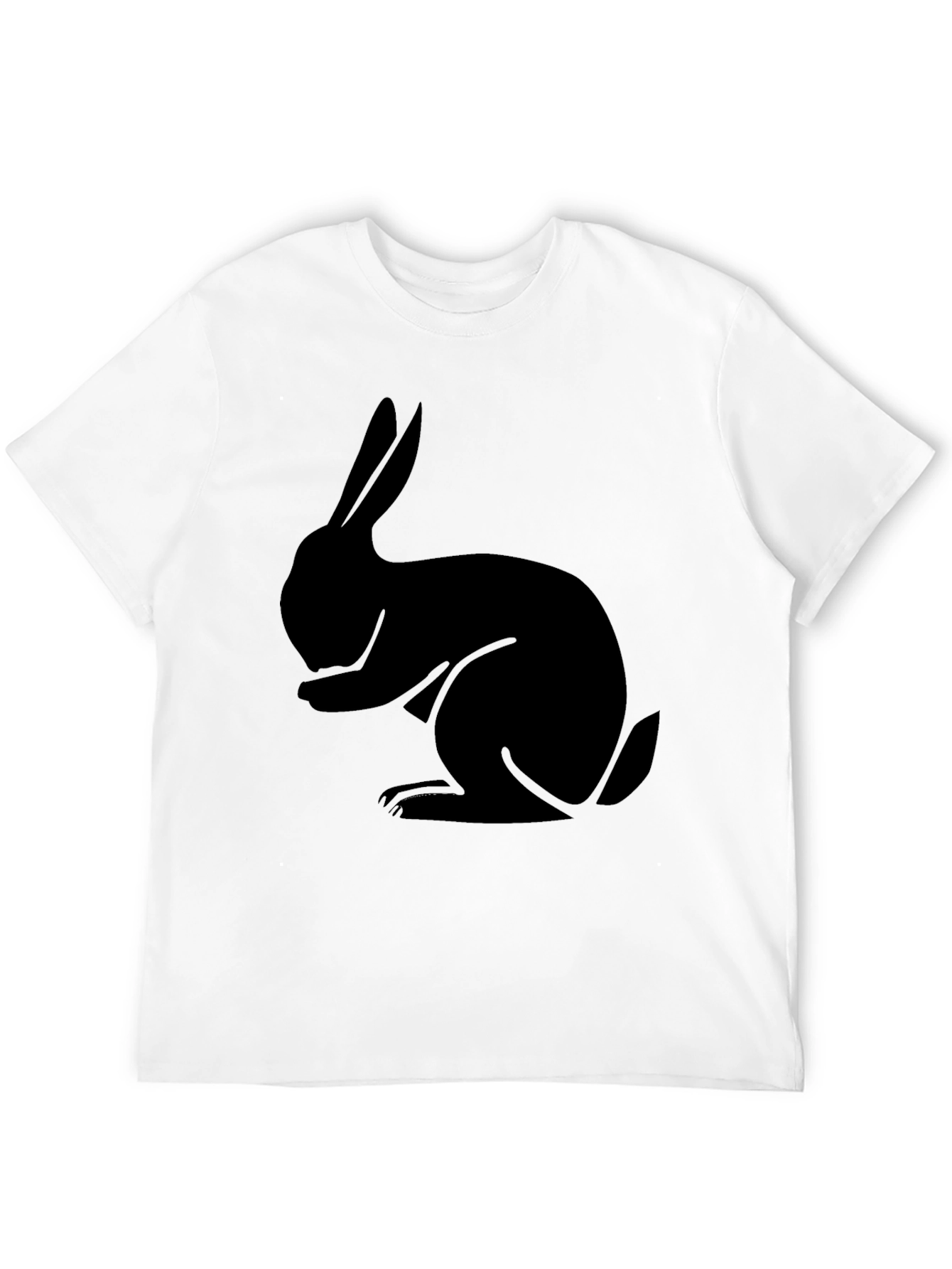 Black Rabbit Graphic Tee - Soft Cotton Casual Shirt