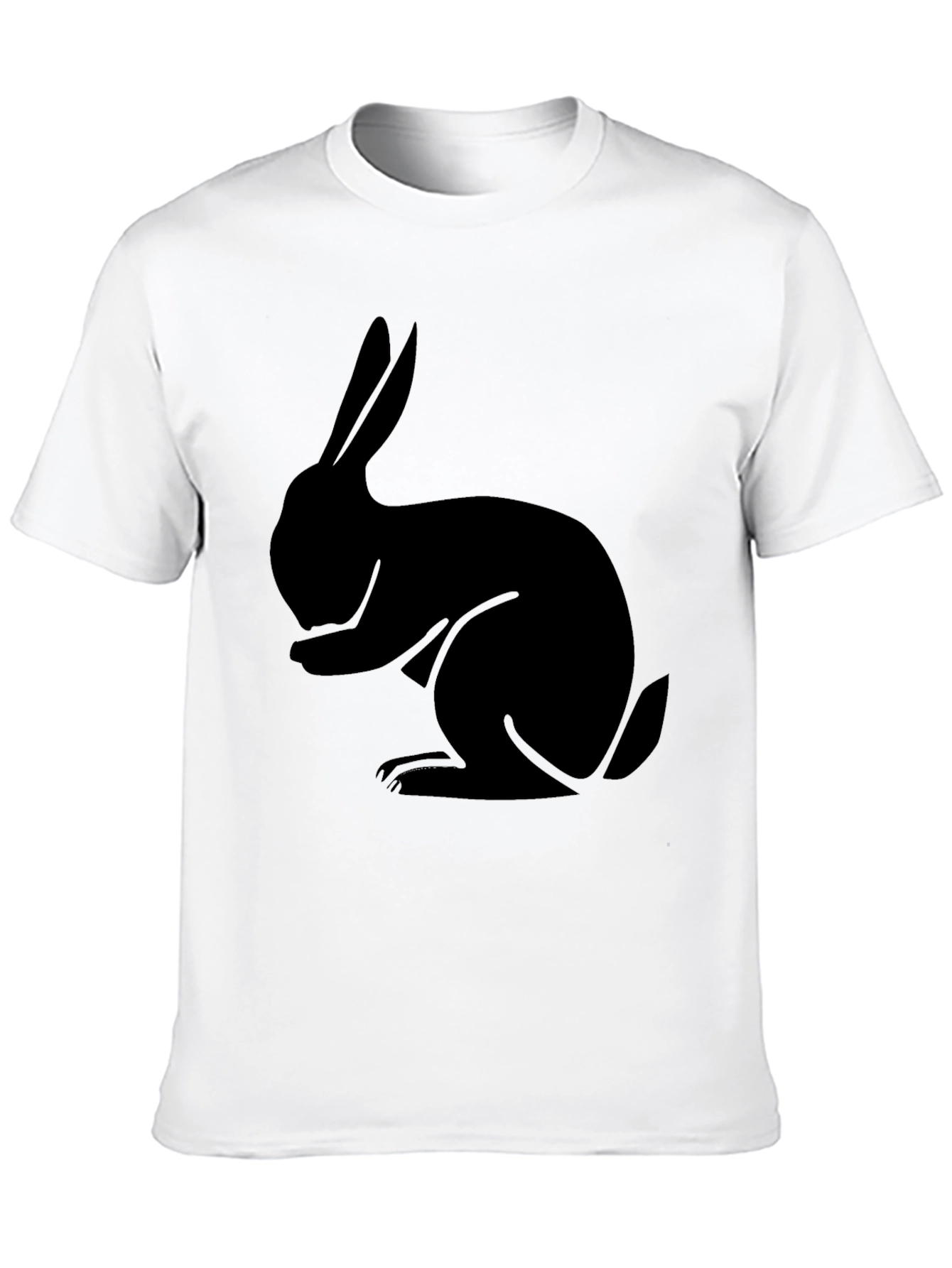 Black Rabbit Graphic Tee - Soft Cotton Casual Shirt