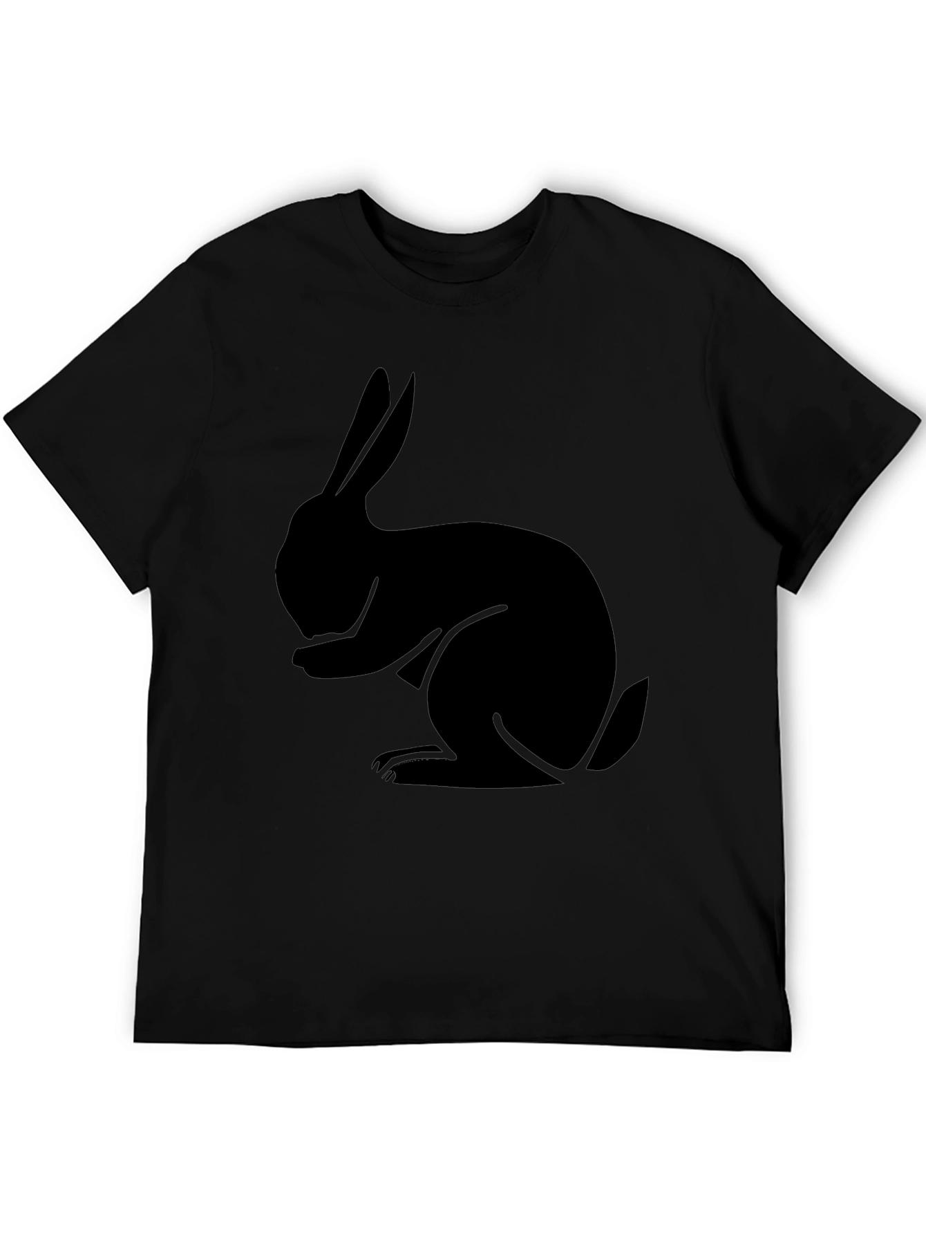 Black Rabbit Graphic Tee - Soft Cotton Casual Shirt