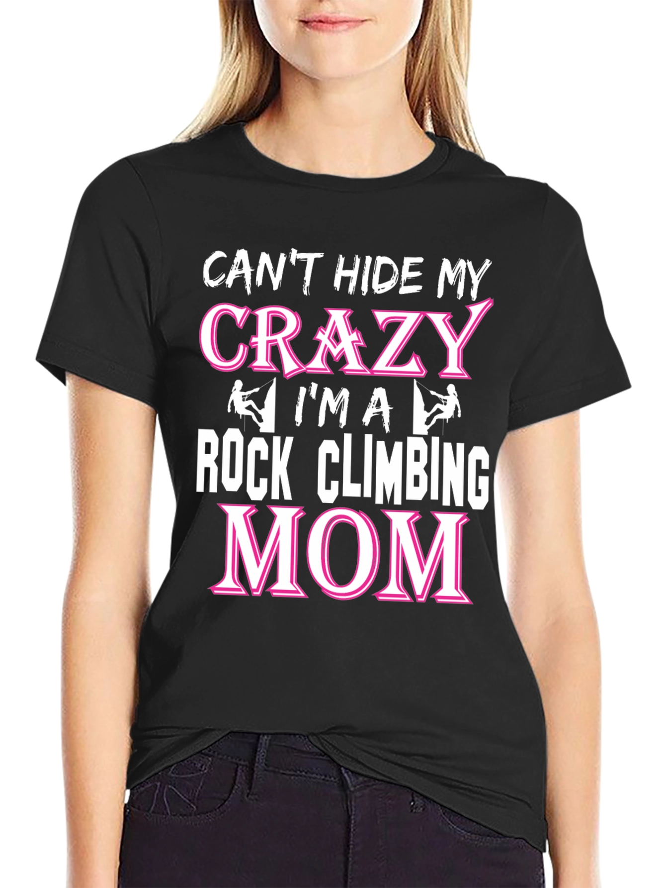 Crazy Rock Climbing Mom Graphic Tee