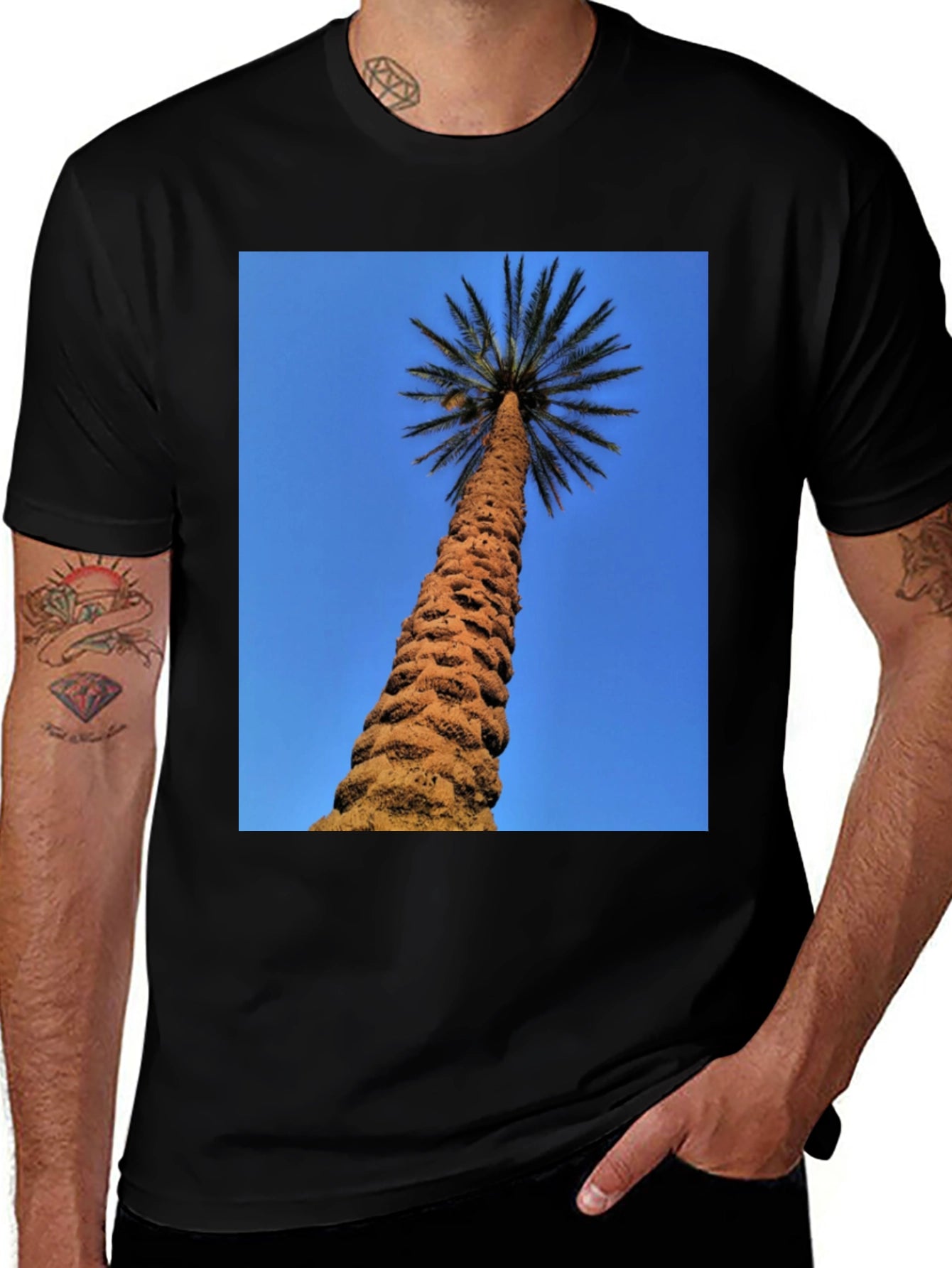 Palm Tree Graphic Black T-Shirt