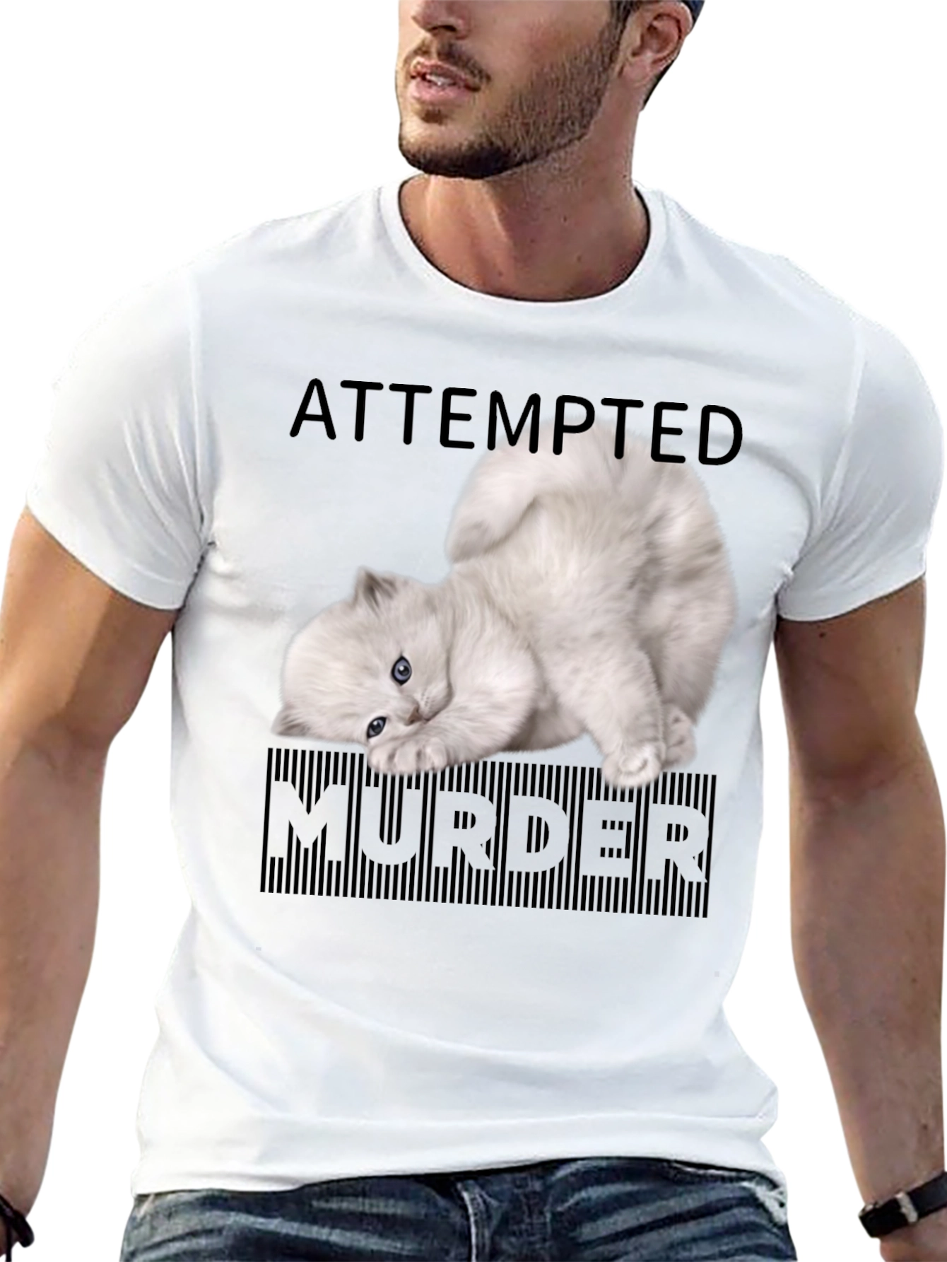 Attempted Murder Kitten T-Shirt - Funny Cat Lover Tee