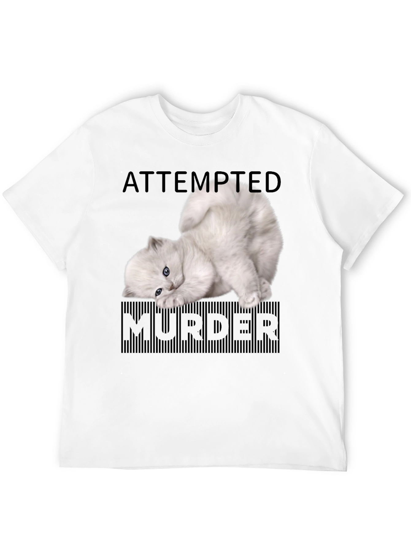 Attempted Murder Kitten T-Shirt - Funny Cat Lover Tee