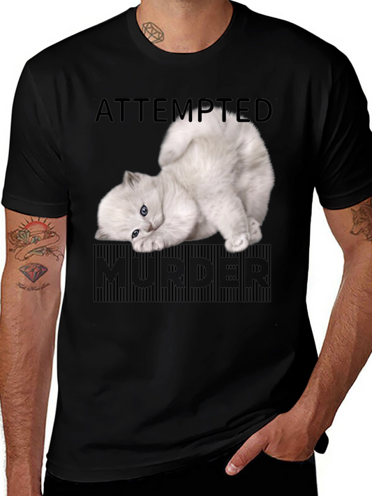 Attempted Murder Kitten T-Shirt - Funny Cat Lover Tee