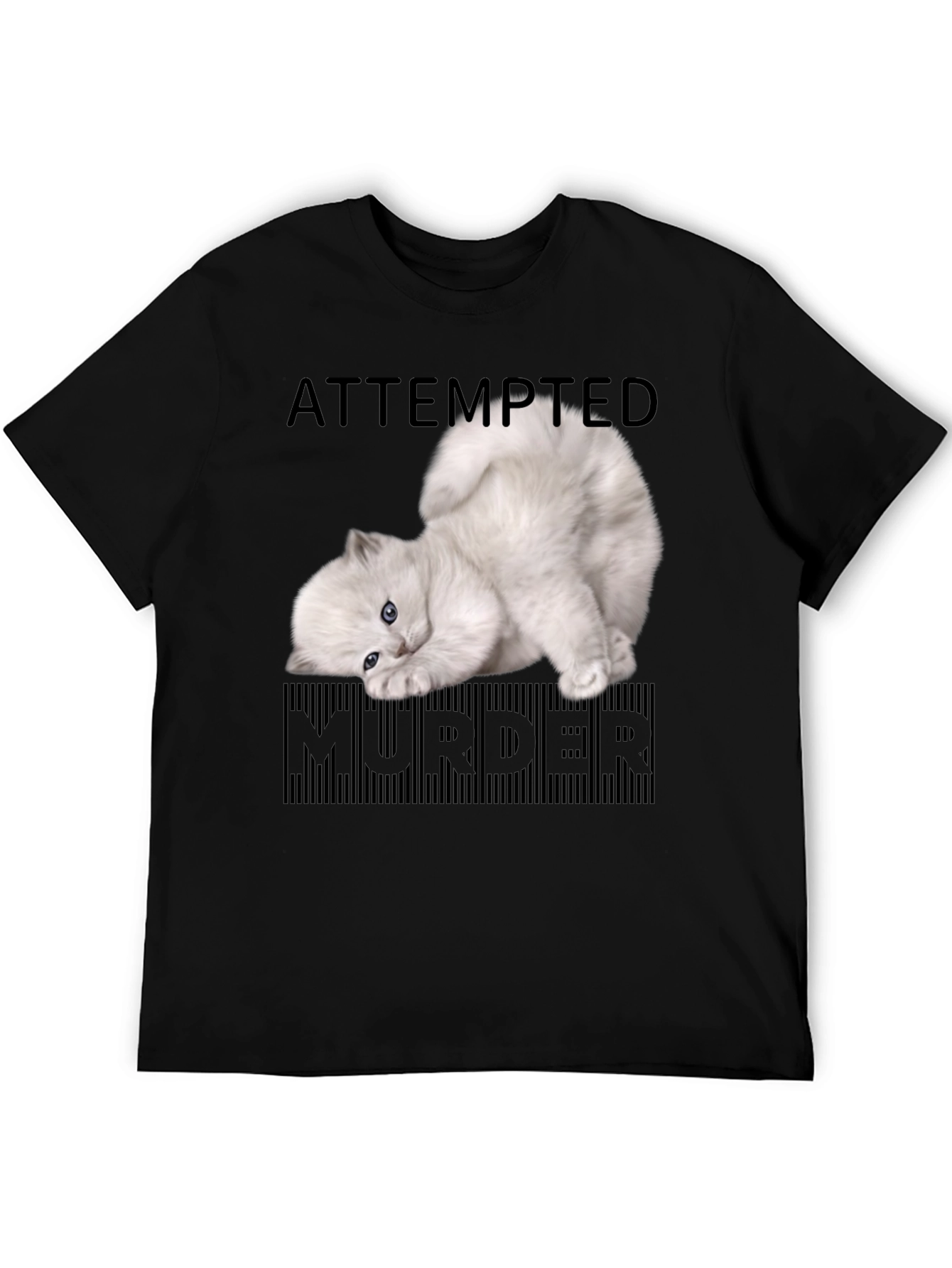 Attempted Murder Kitten T-Shirt - Funny Cat Lover Tee
