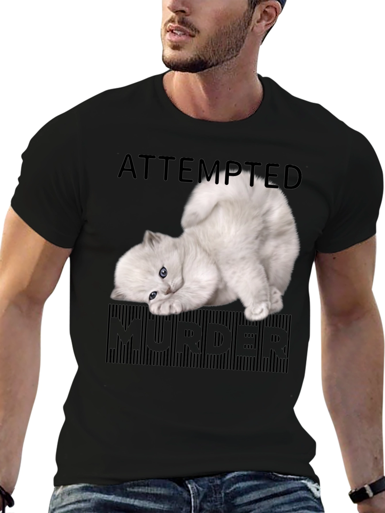 Attempted Murder Kitten T-Shirt - Funny Cat Lover Tee