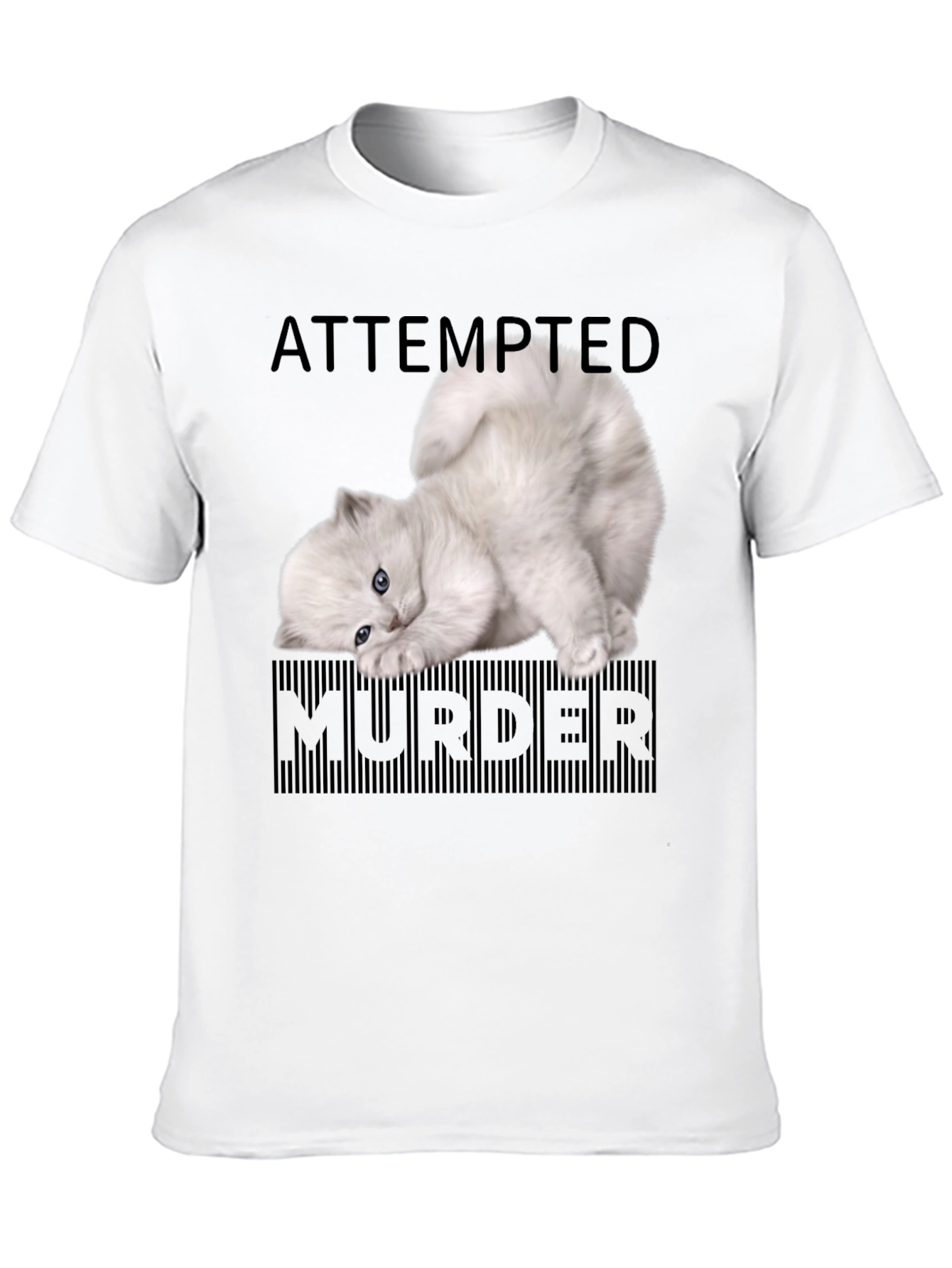 Attempted Murder Kitten T-Shirt - Funny Cat Lover Tee