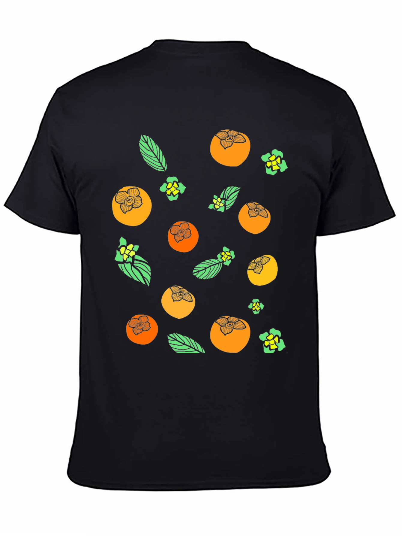 Persimmon Pattern Black T-Shirt