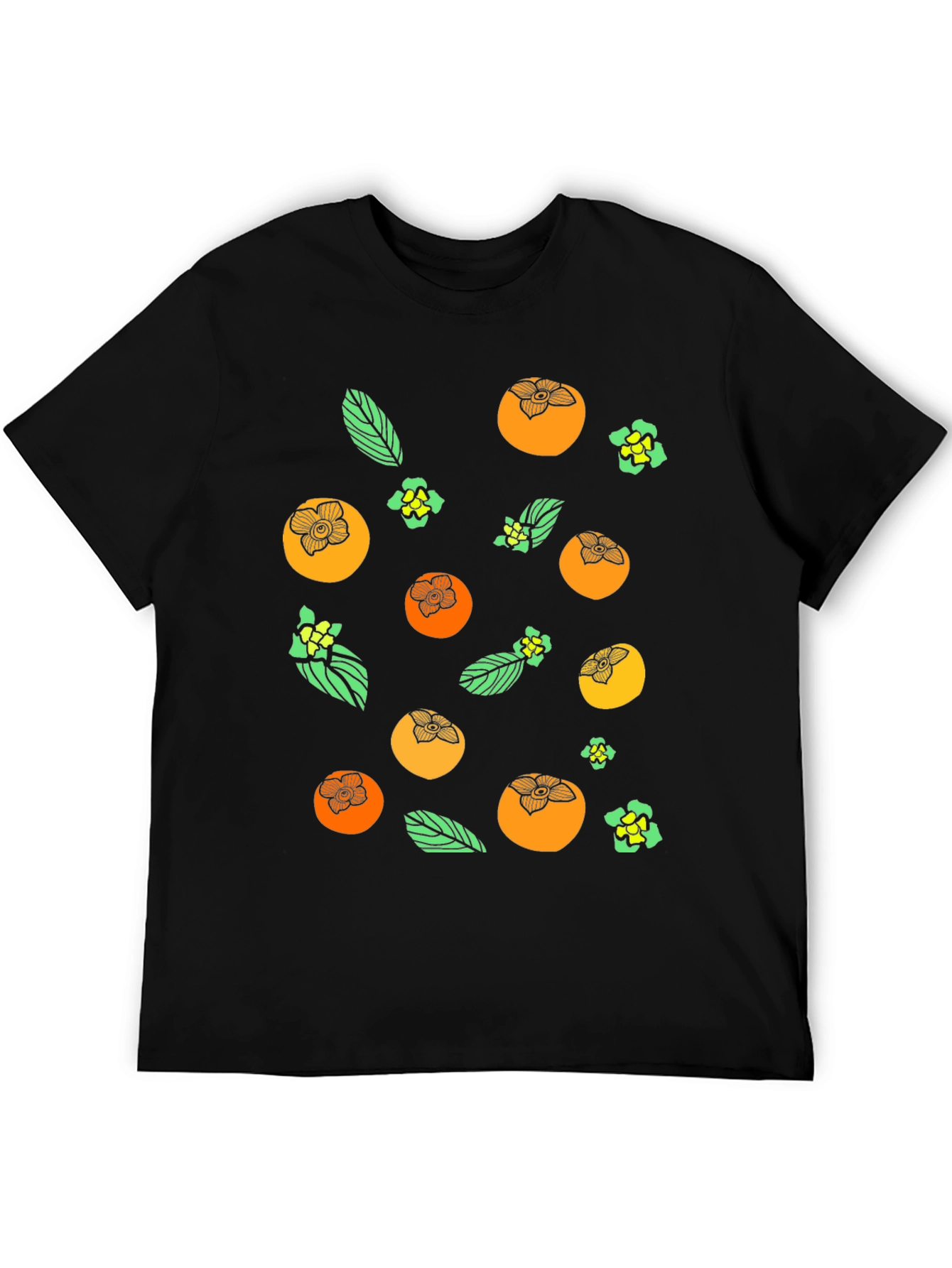 Persimmon Pattern Black T-Shirt