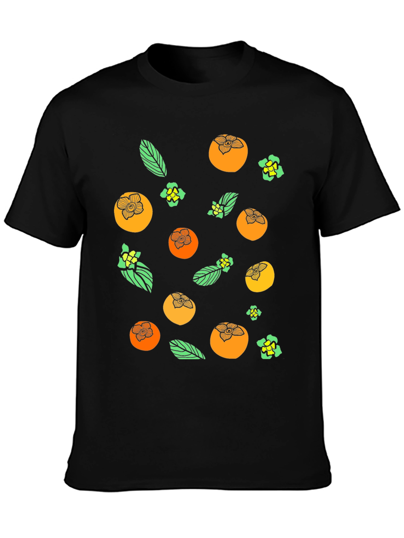 Persimmon Pattern Black T-Shirt