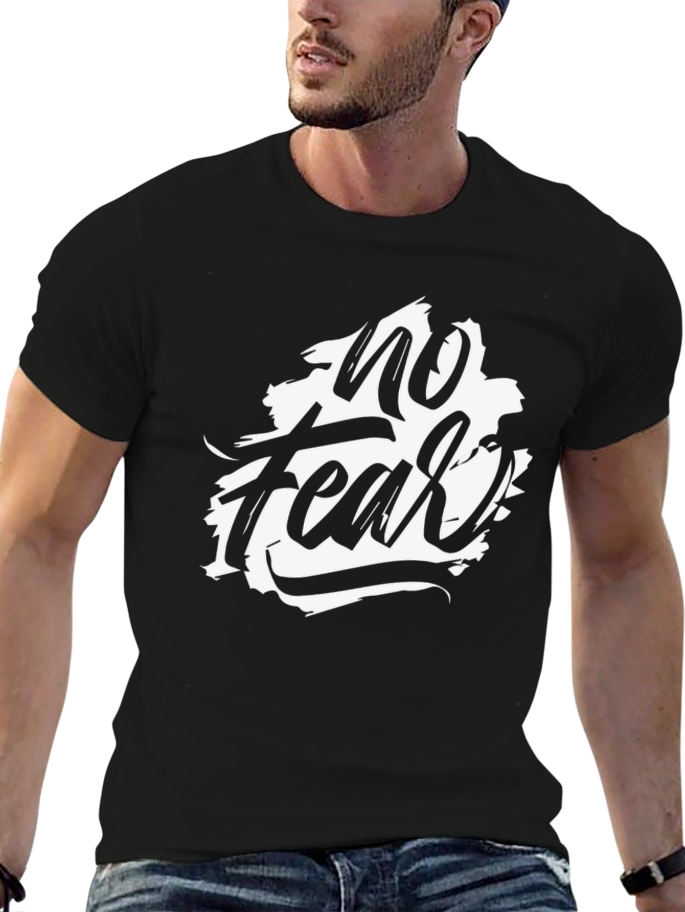 No Fear Graphic Print Black T-Shirt