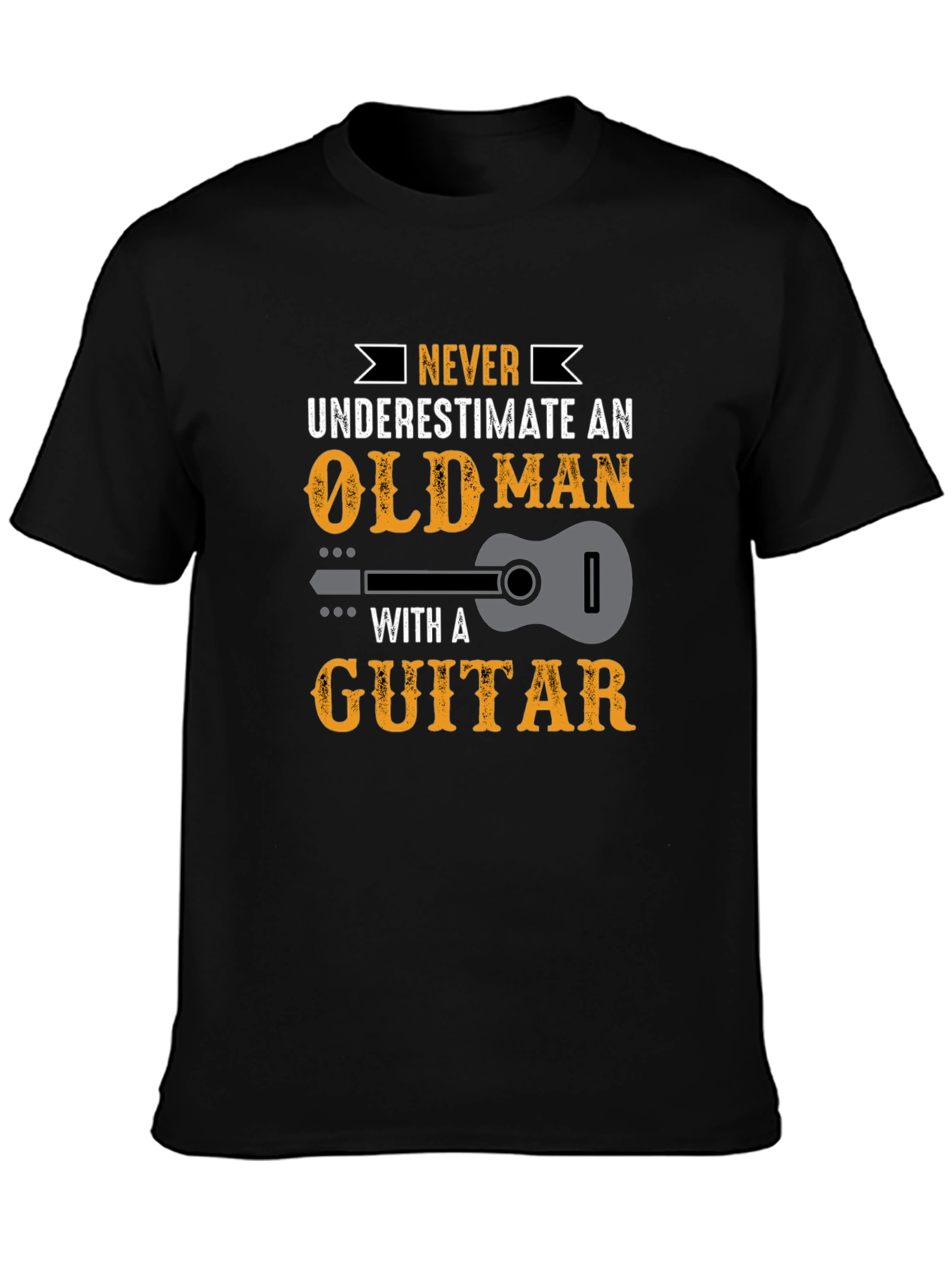 Never Underestimate Old Man Guitar T-Shirt