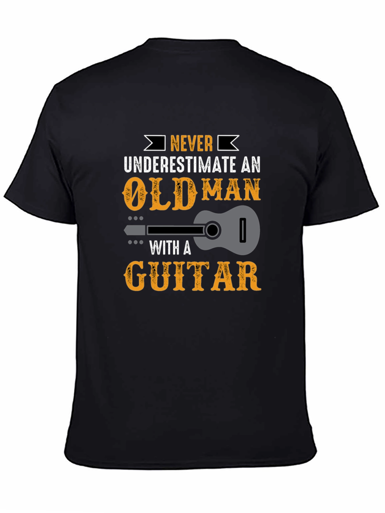 Never Underestimate Old Man Guitar T-Shirt