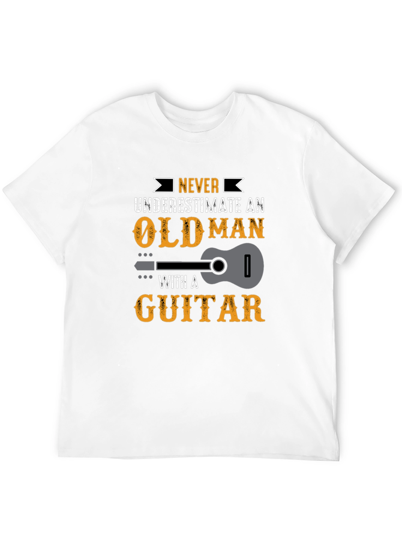Never Underestimate Old Man Guitar T-Shirt